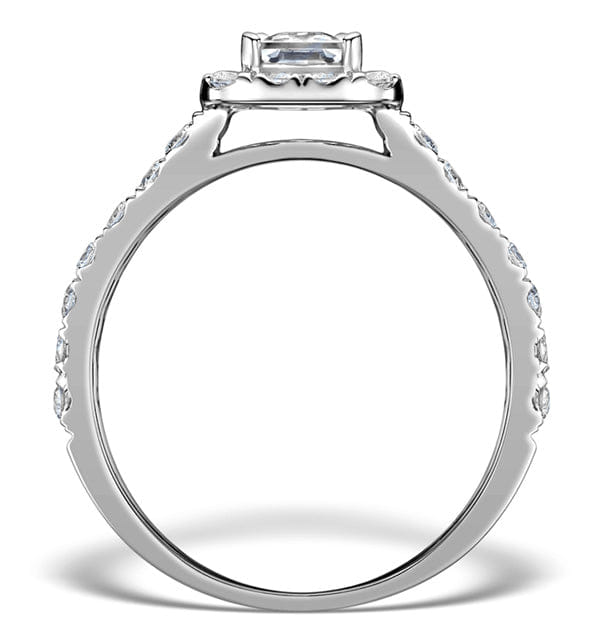 PRINCESS Halo Engagement Ring Aria 1.30ct SI2 Princess Diamond 18K White Gold