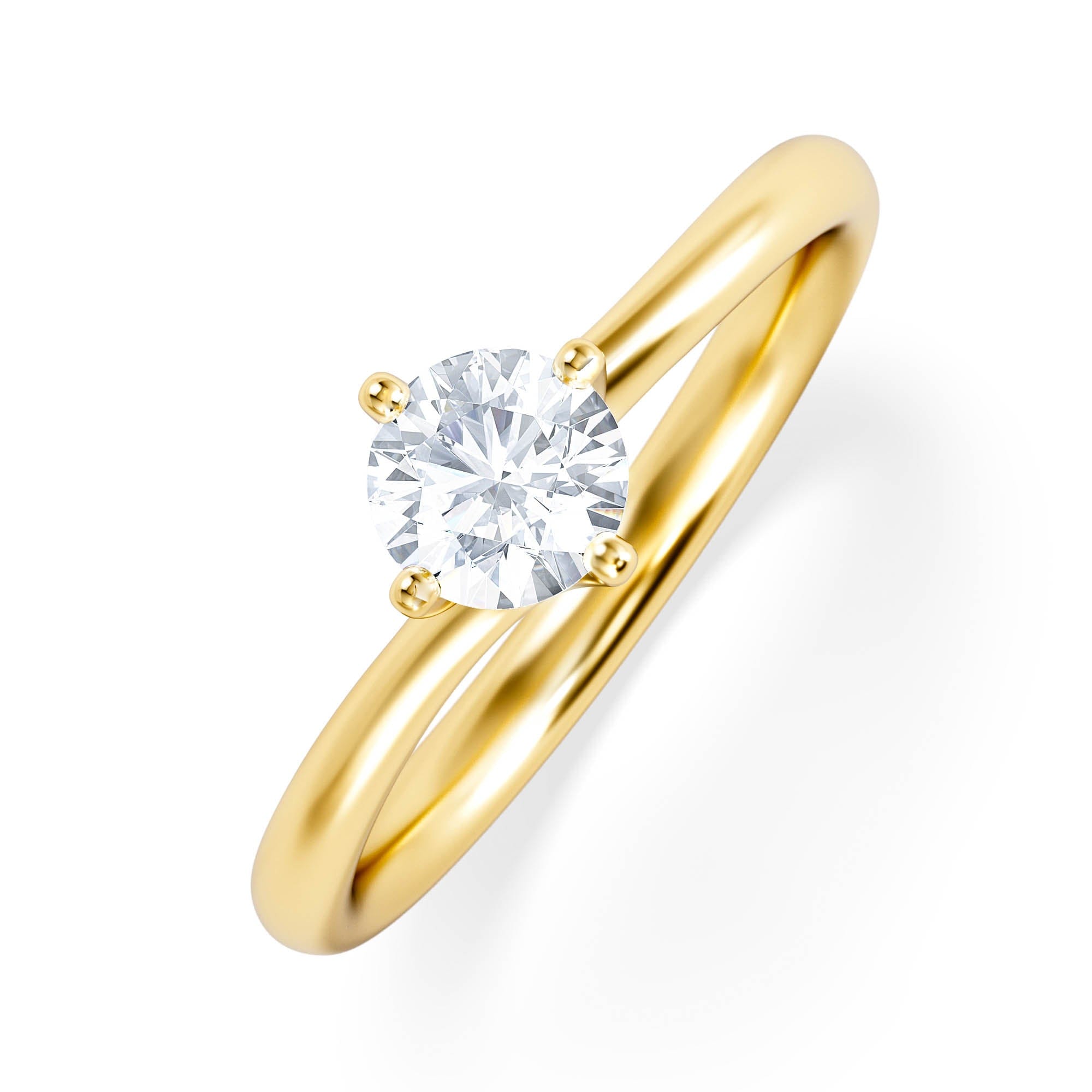 Diamond Certified Lily 18K Gold Diamond Engagement Ring 0.50CT