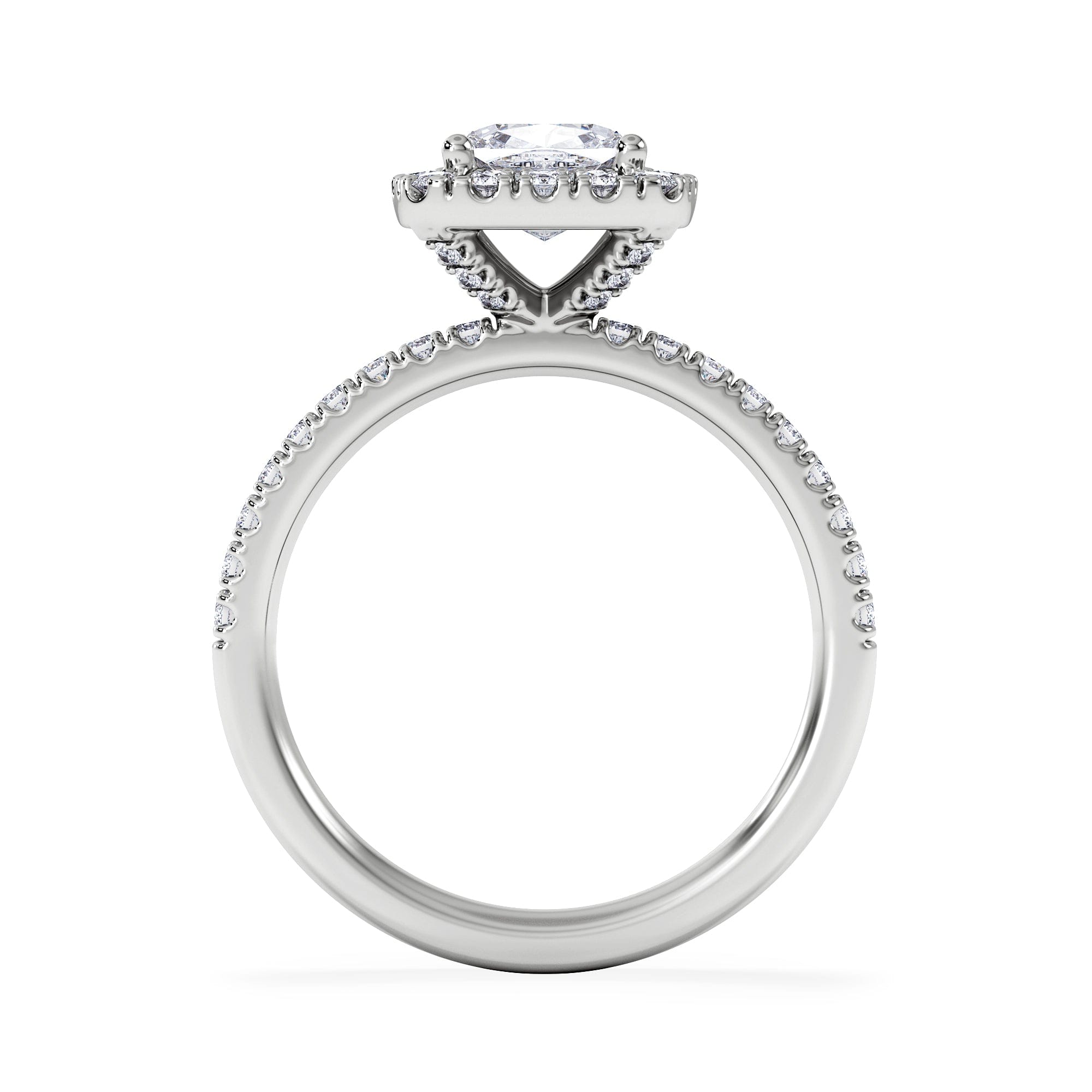 Beatrice Lab Diamond Halo Engagement Ring in Platinum 1.65ct F/VS1