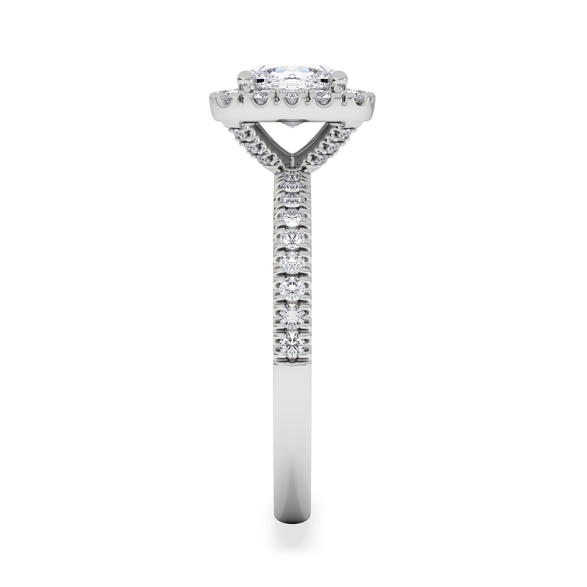 Beatrice Lab Diamond Halo Engagement Ring in Platinum 1.65ct F/VS1