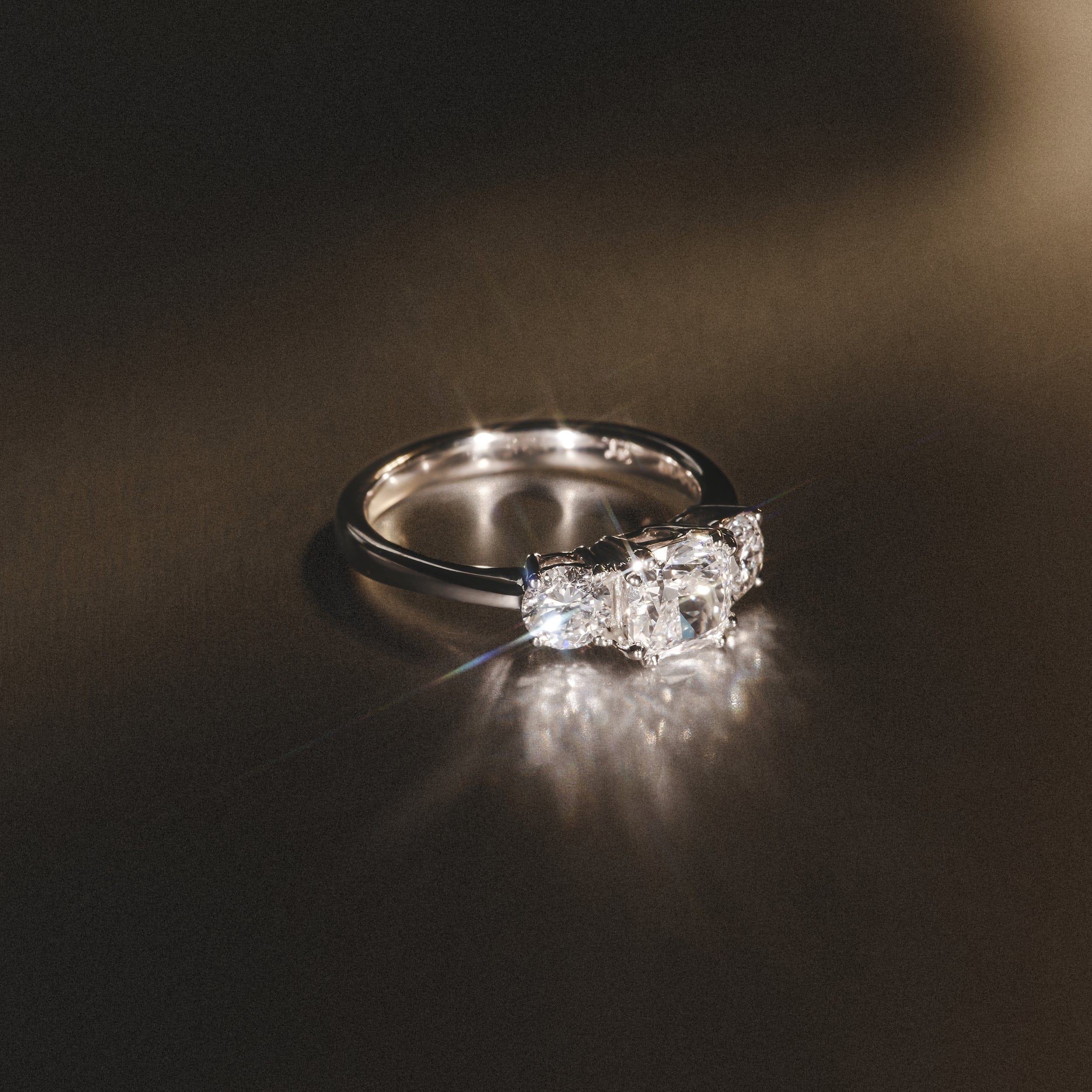Diamond 3 Stone Meghan Lab Diamond Engagement Ring 1.7CT F/VS1 18K White Gold