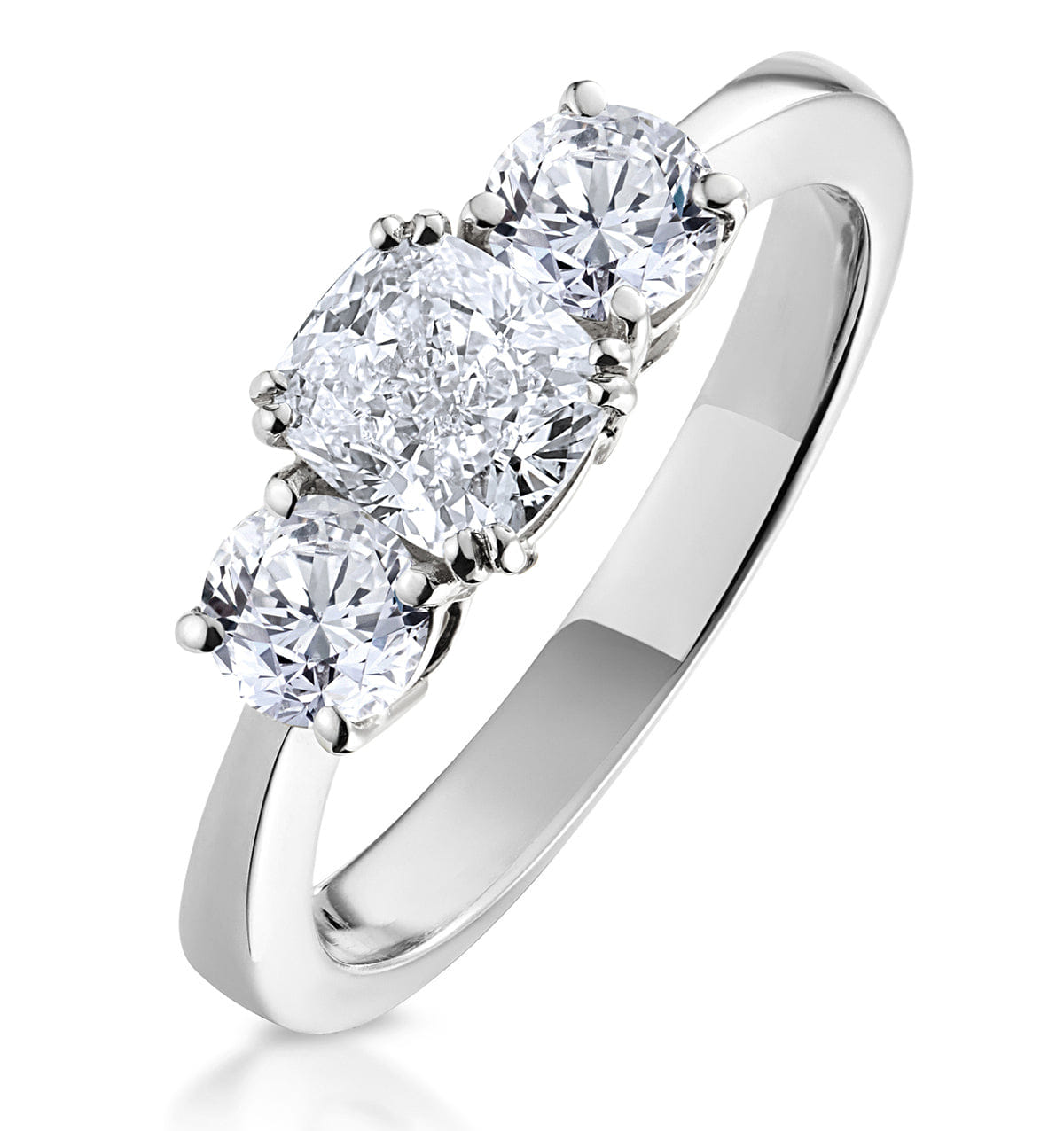 Diamond 3 Stone Meghan Lab Diamond Engagement Ring 1.7CT F/VS1 in Platinum