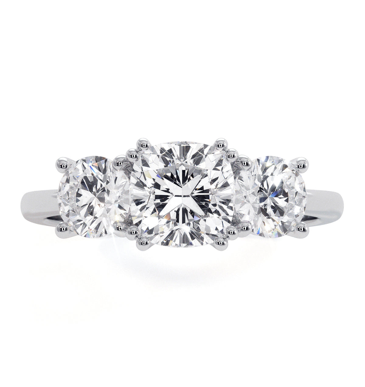 Diamond 3 Stone Meghan Lab Diamond Engagement Ring 1.7CT F/VS1 in Platinum