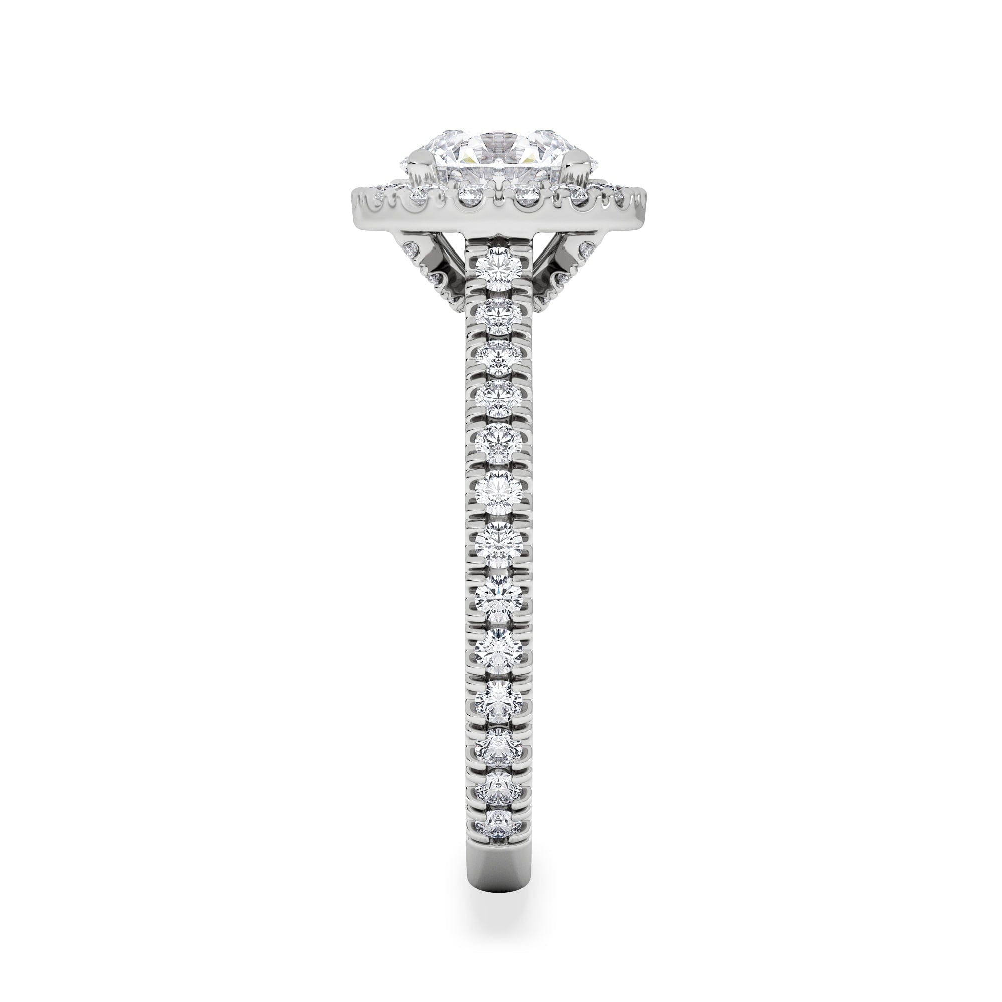 Diamond Reina Lab Diamond Halo Engagement Ring in Platinum 1.80ct F/VS1