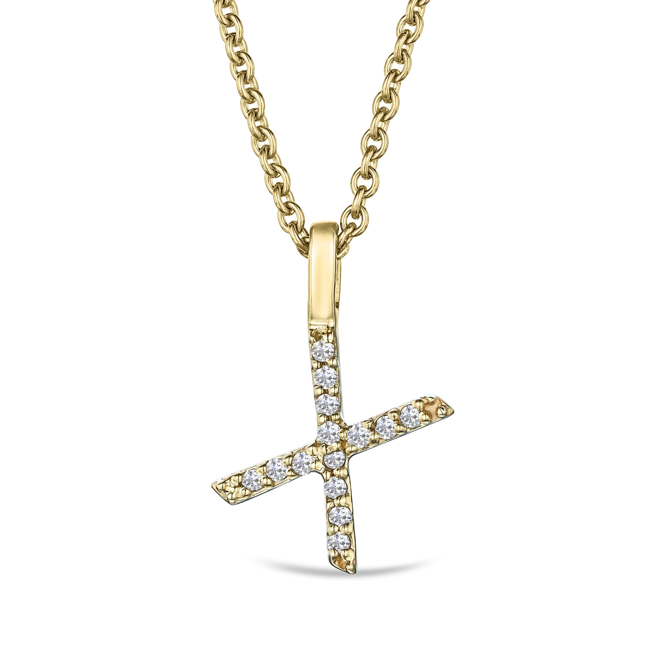 Initial Love Letter Initial x Lab Diamond Necklace set in 9K Yellow Gold