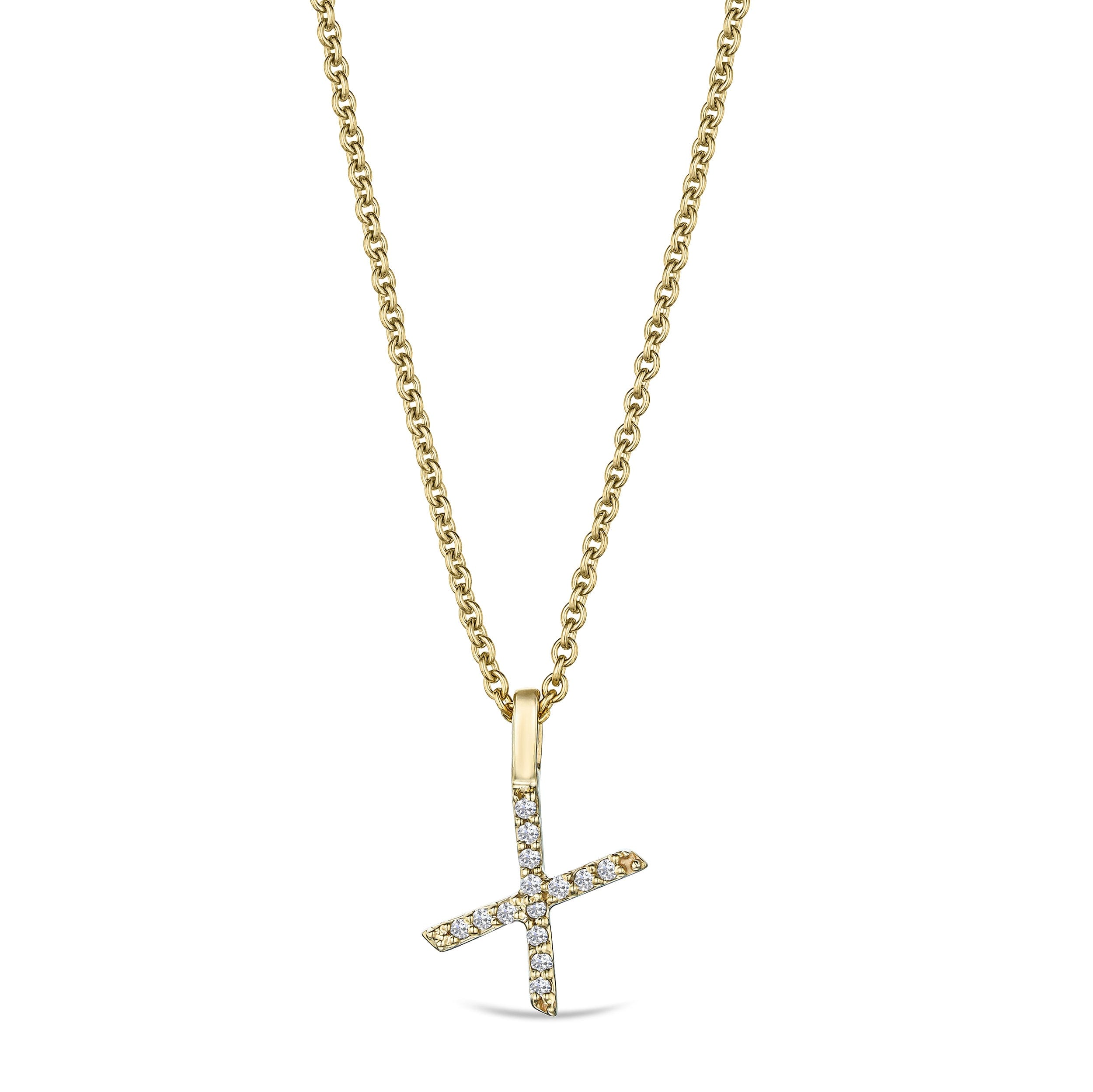 Initial Love Letter Initial x Lab Diamond Necklace set in 9K Yellow Gold