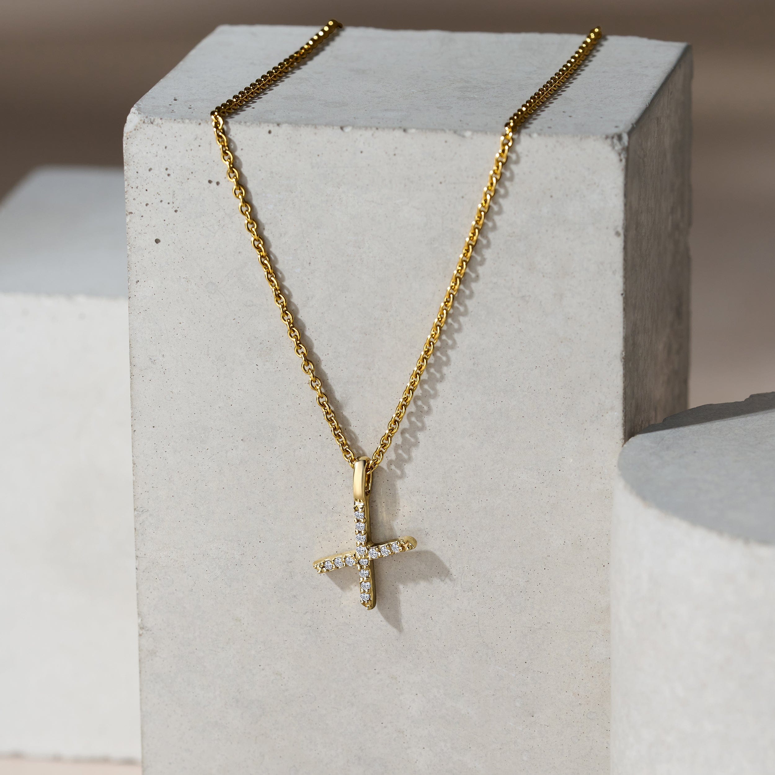 Initial Love Letter Initial x Lab Diamond Necklace set in 9K Yellow Gold