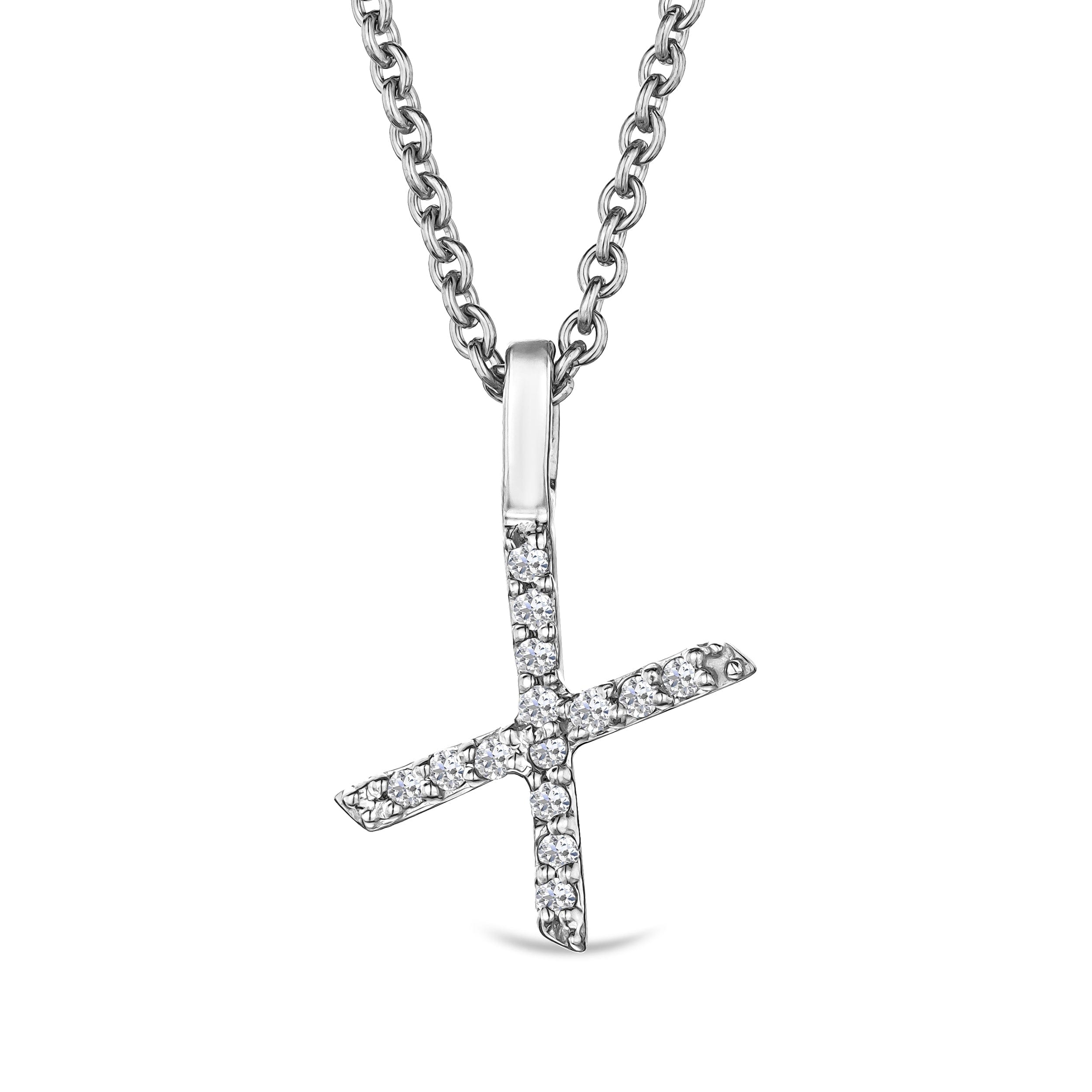 Initial Love Letter Initial x Lab Diamond Necklace set in 9K White Gold