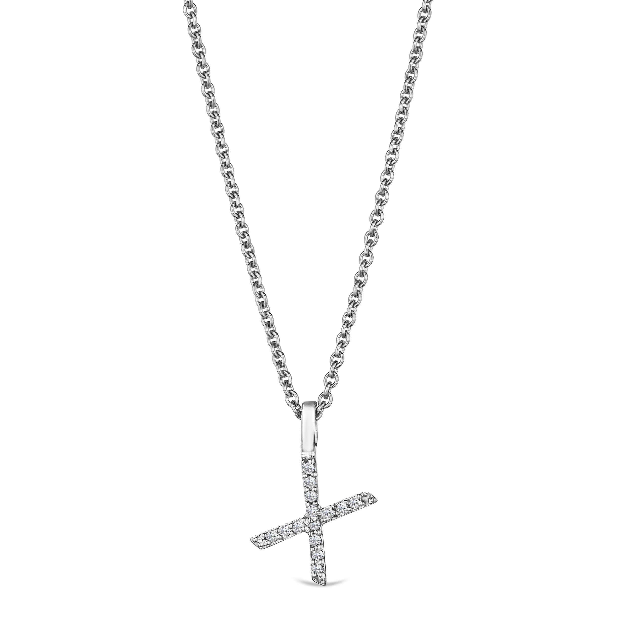 Initial Love Letter Initial x Lab Diamond Necklace set in 9K White Gold