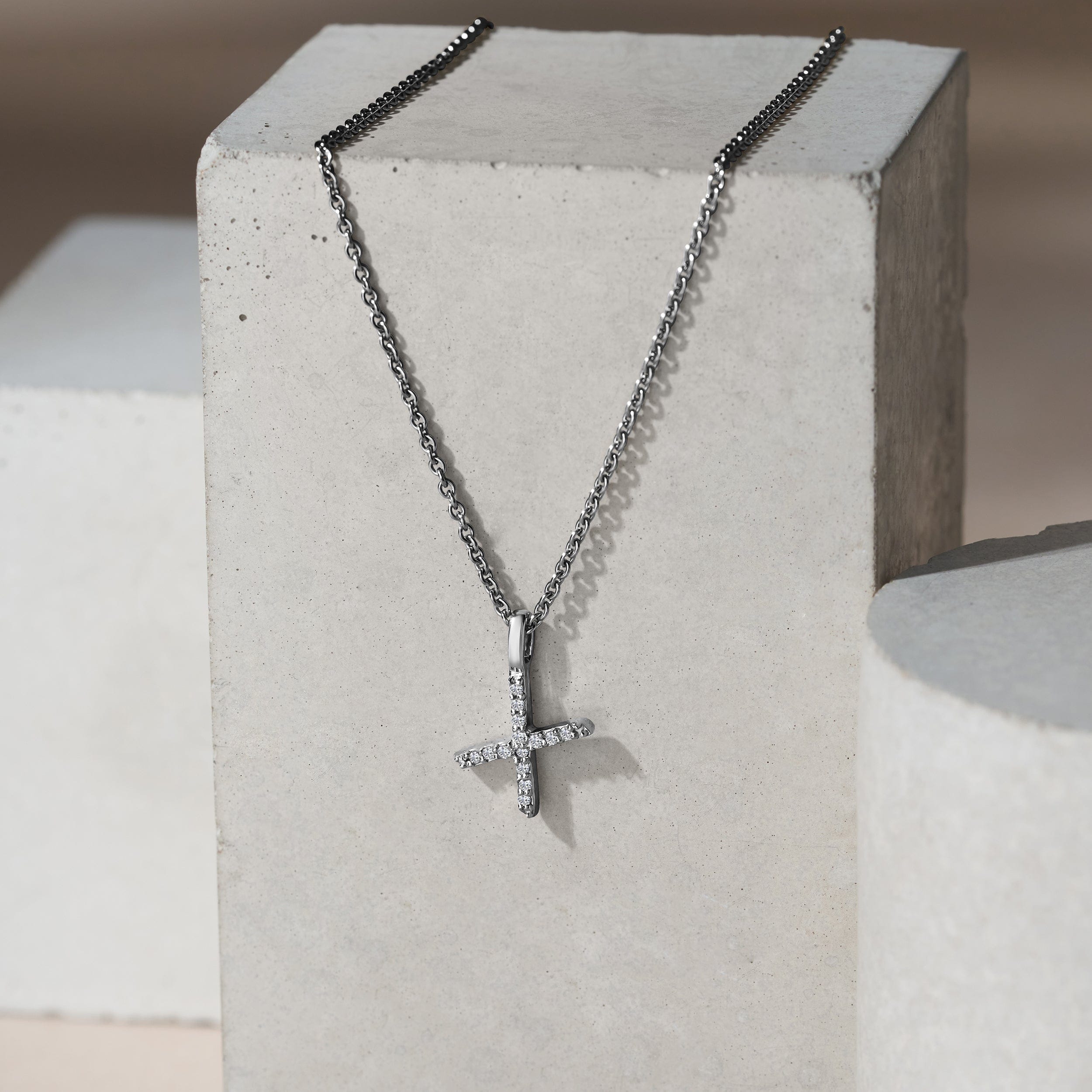 Initial Love Letter Initial x Lab Diamond Necklace set in 9K White Gold