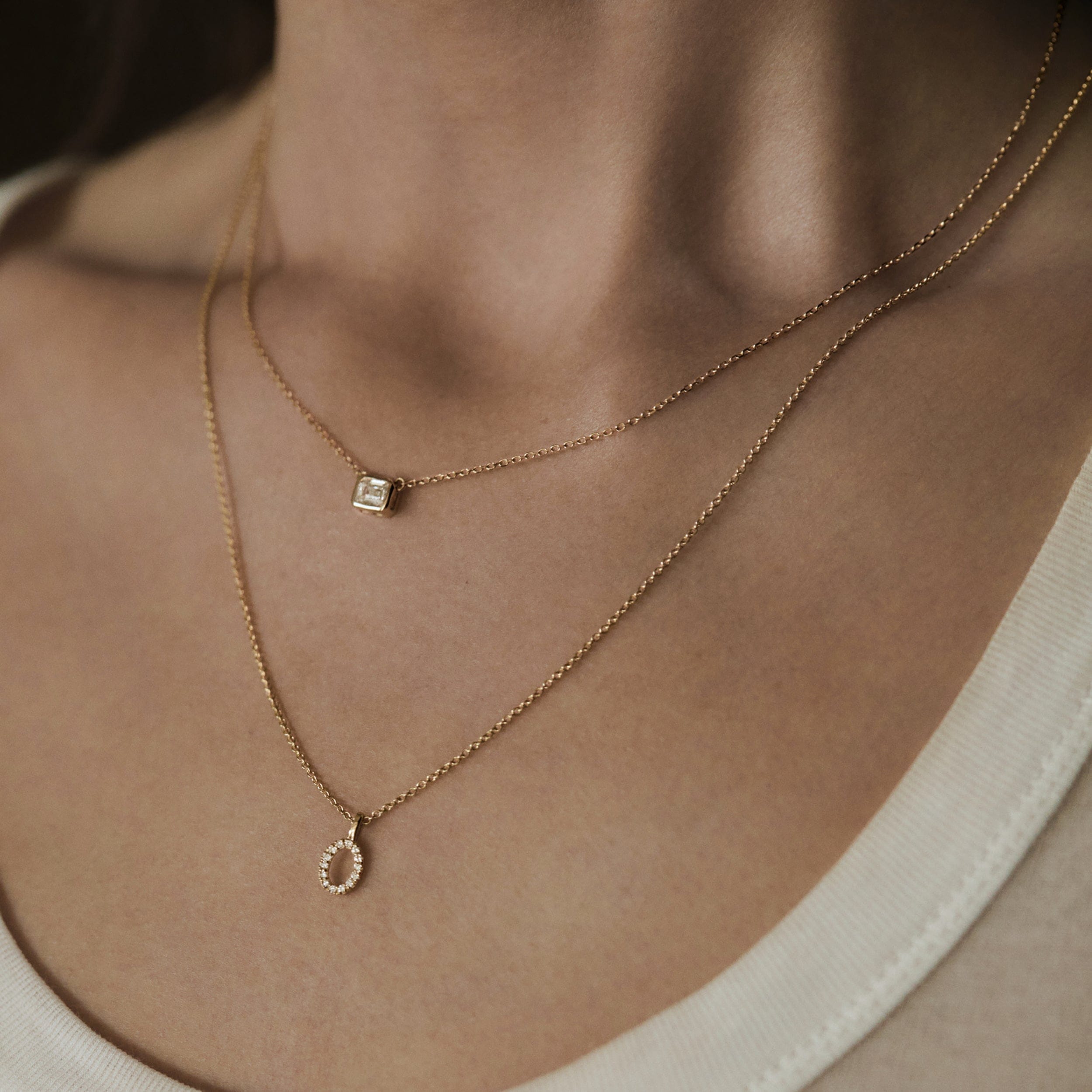 Initial Love Letter Initial D Lab Diamond Necklace set in 9K Yellow Gold