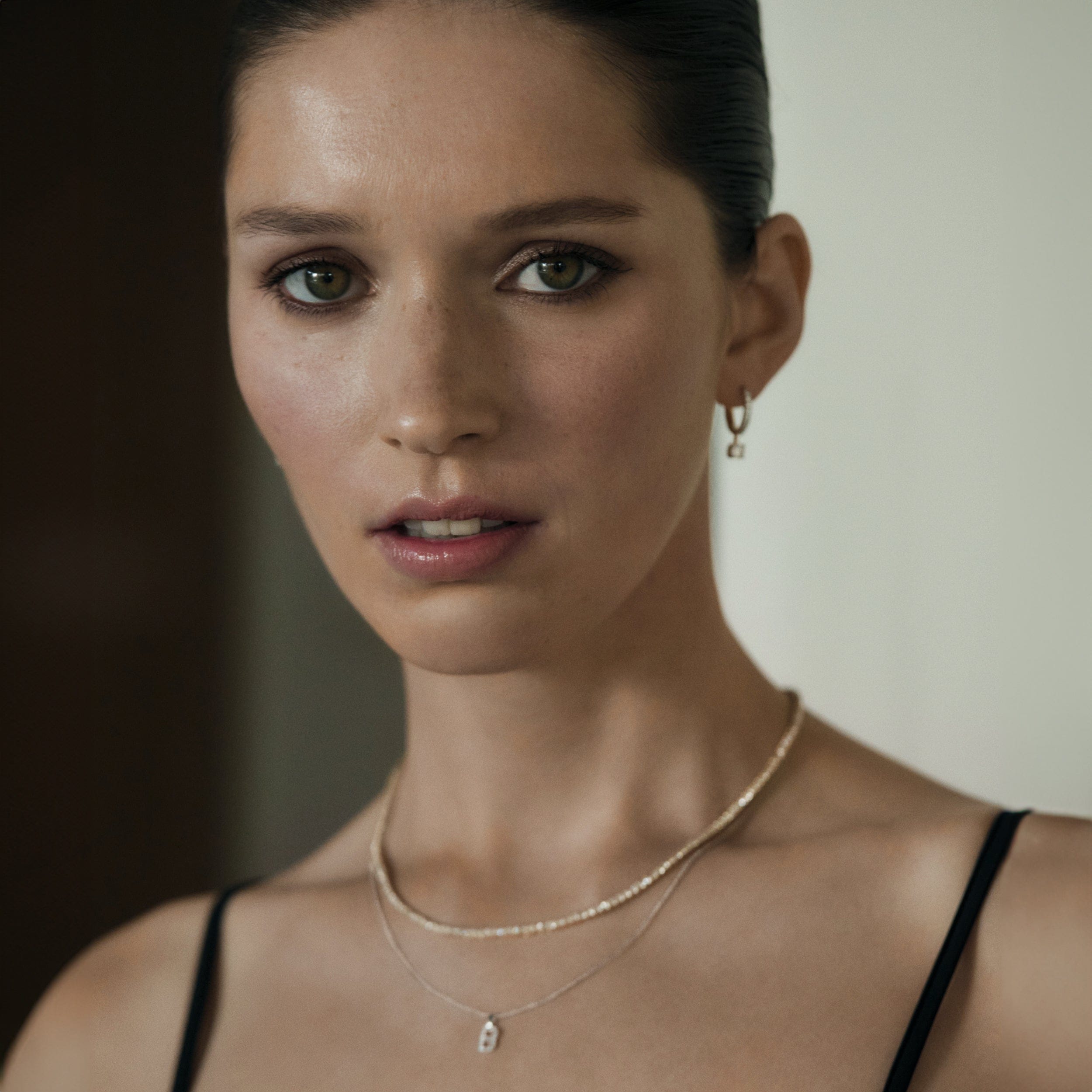 B : Lab Love Letter Initial B Lab Diamond Necklace set in 9K White Gold