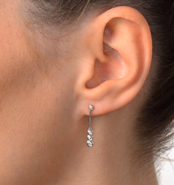 The Diamond Store Trilogy Drop Earrings 0.12ct Lab Diamonds 925 Sterling Silver