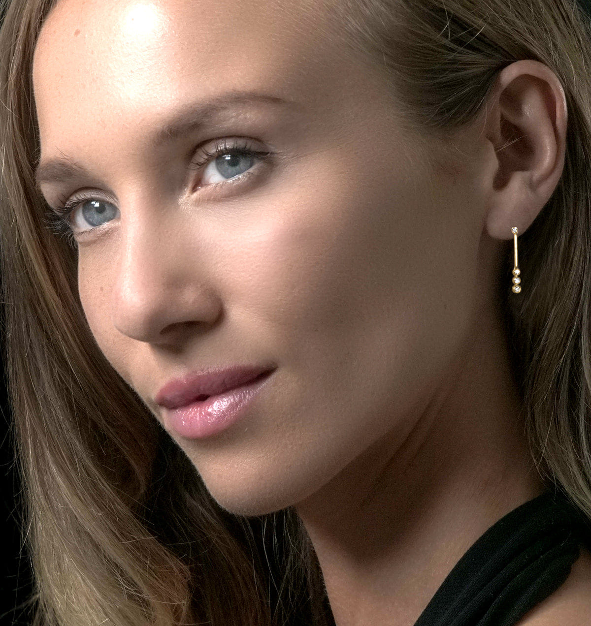 The Diamond Store Trilogy Drop Earrings 0.12ct Lab Diamonds 18K Gold Vermeil