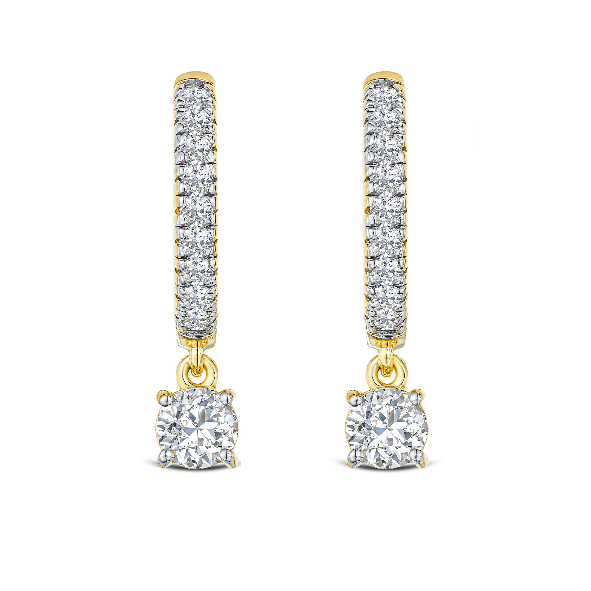 Diamond Stellato Huggie Drop Lab Diamond Earrings 1.00ct in 18K Gold Vermeil