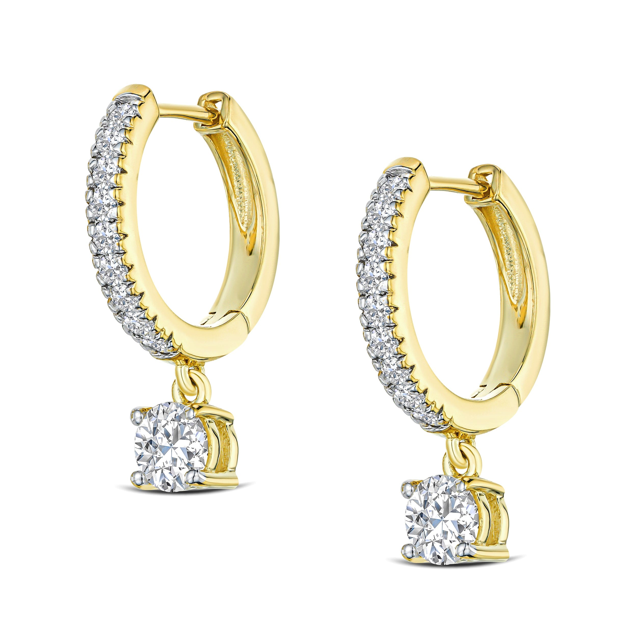 Diamond Stellato Huggie Drop Lab Diamond Earrings 1.00ct in 18K Gold Vermeil