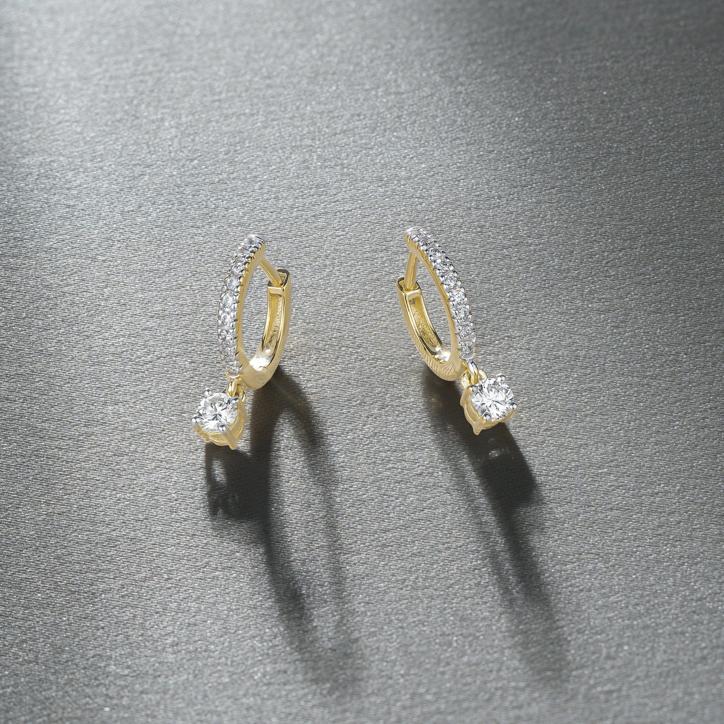 Diamond Stellato Huggie Drop Lab Diamond Earrings 0.50ct in 18K Gold Vermeil