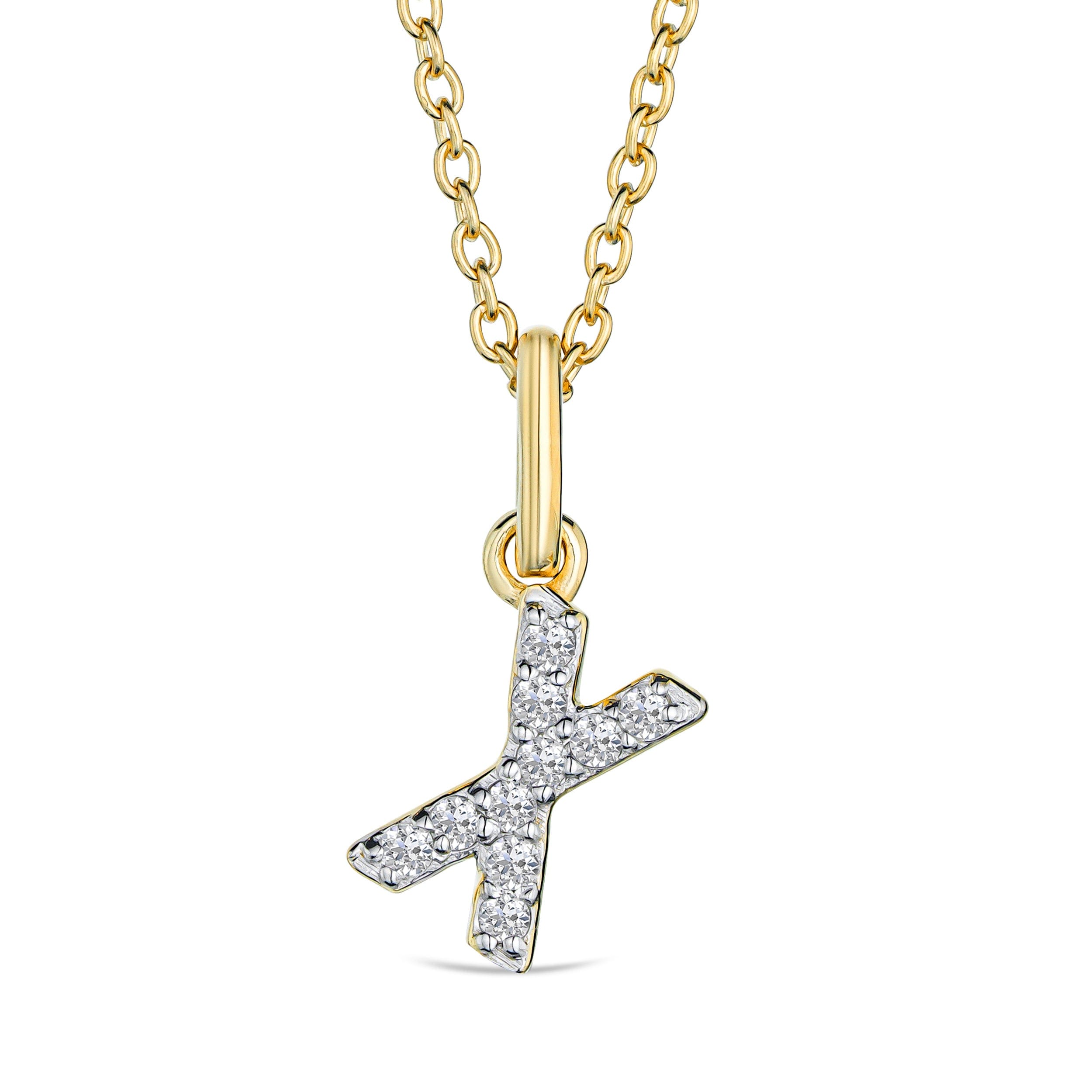 Initial Love Letter Initial x Lab Diamond Necklace set in 18K Gold Vermeil