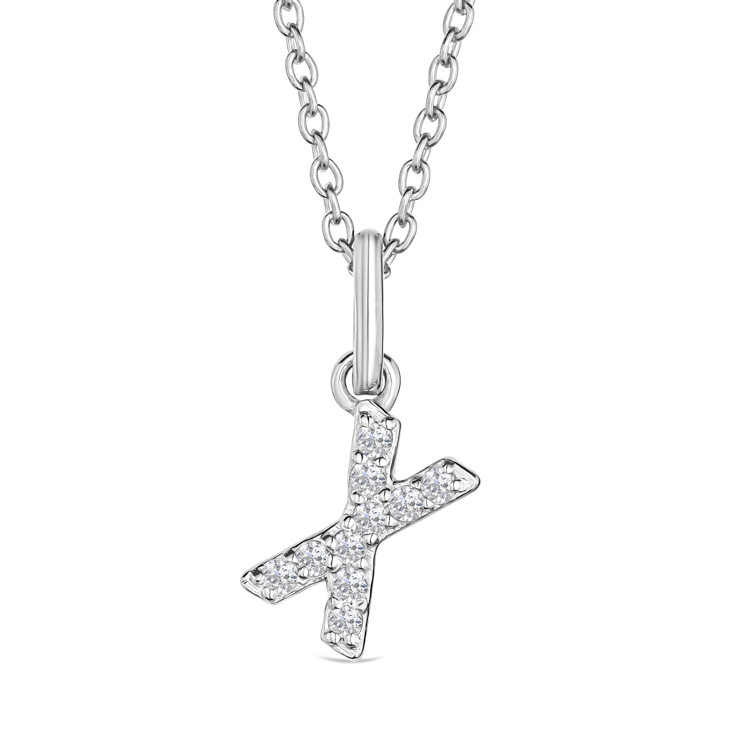 Initial Love Letter Initial x Lab Diamond Necklace set in 925 Sterling Silver