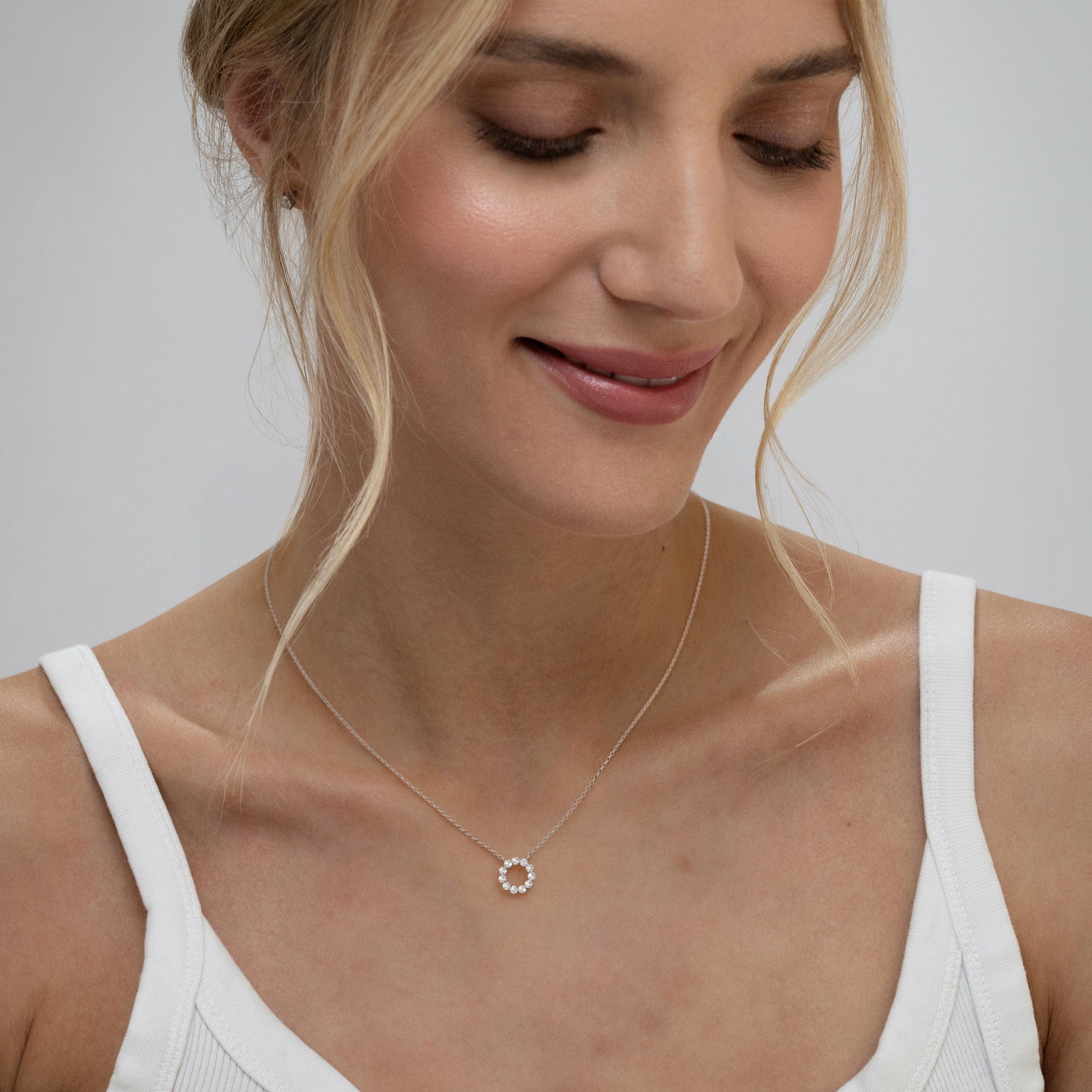 Diamond Lab Diamond Eternal Glow Circle Necklace 0.25ct in 925 Silver