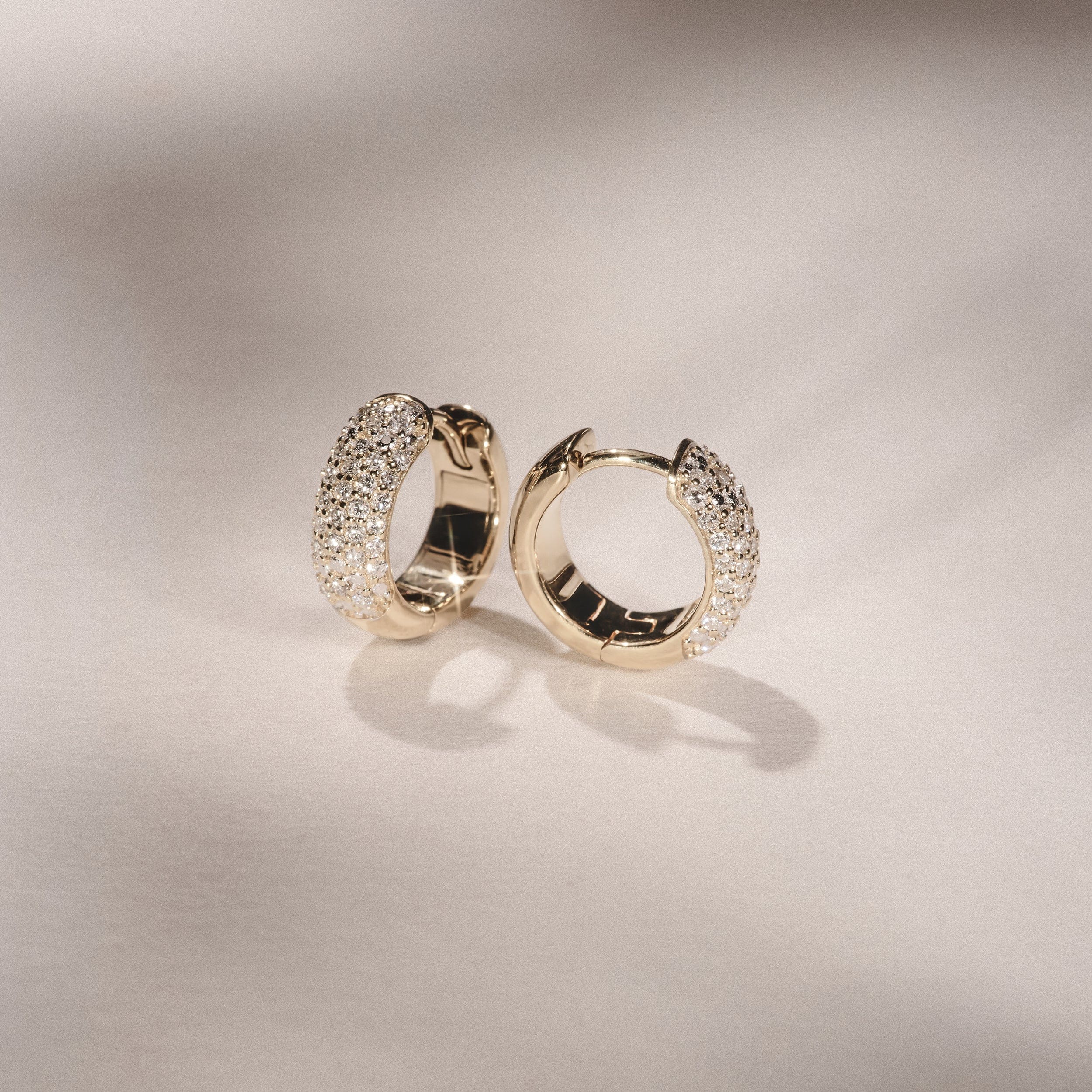 HUGGIES Micro Pave Huggies Lab Diamond Earrings 0.55ct in 18k Gold Vermeil