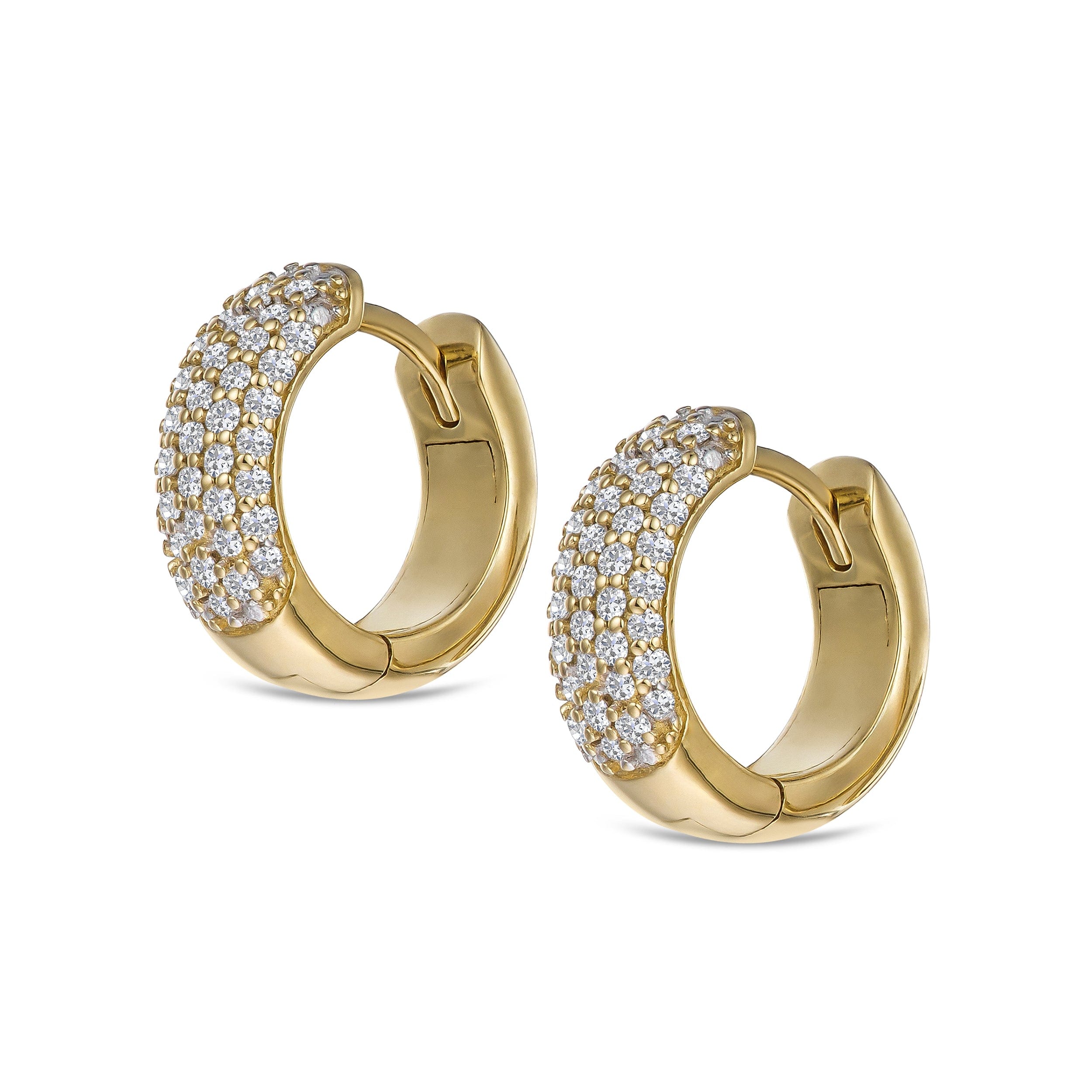 HUGGIES Micro Pave Huggies Lab Diamond Earrings 0.55ct in 18k Gold Vermeil