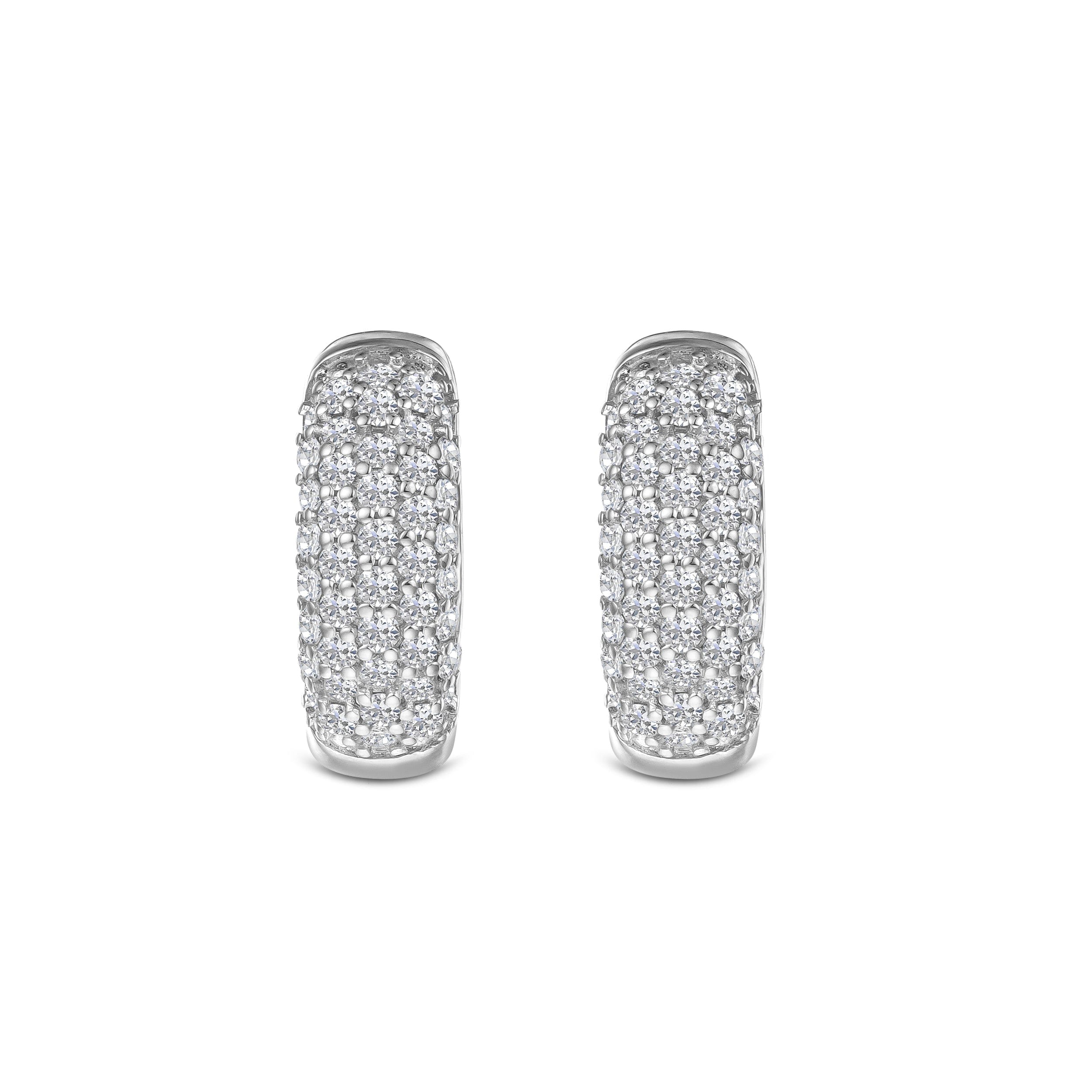 HUGGIES Micro Pave Huggies Lab Diamond Earrings 0.55ct in 925 Silver