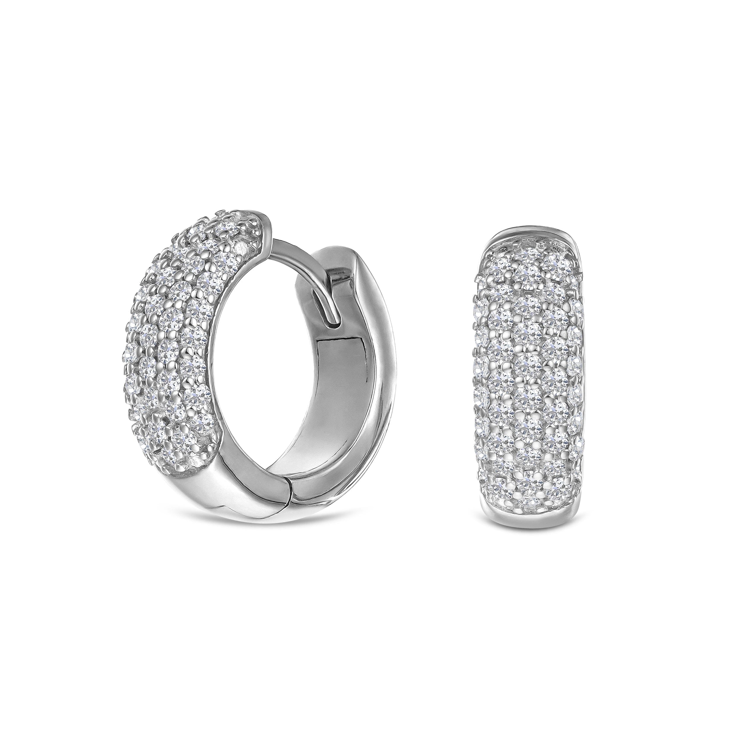 HUGGIES Micro Pave Huggies Lab Diamond Earrings 0.55ct in 925 Silver