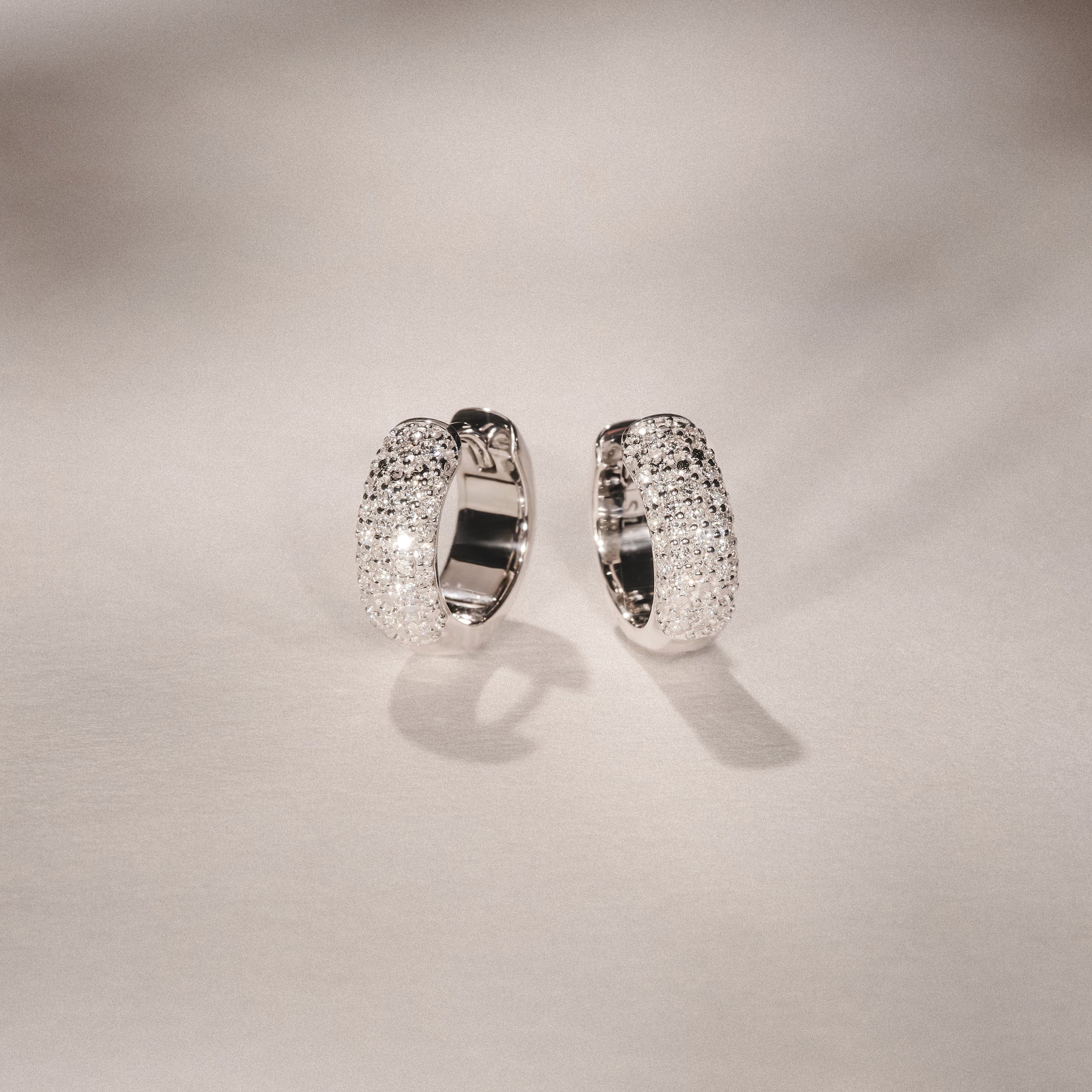 HUGGIES Micro Pave Huggies Lab Diamond Earrings 0.55ct in 925 Silver