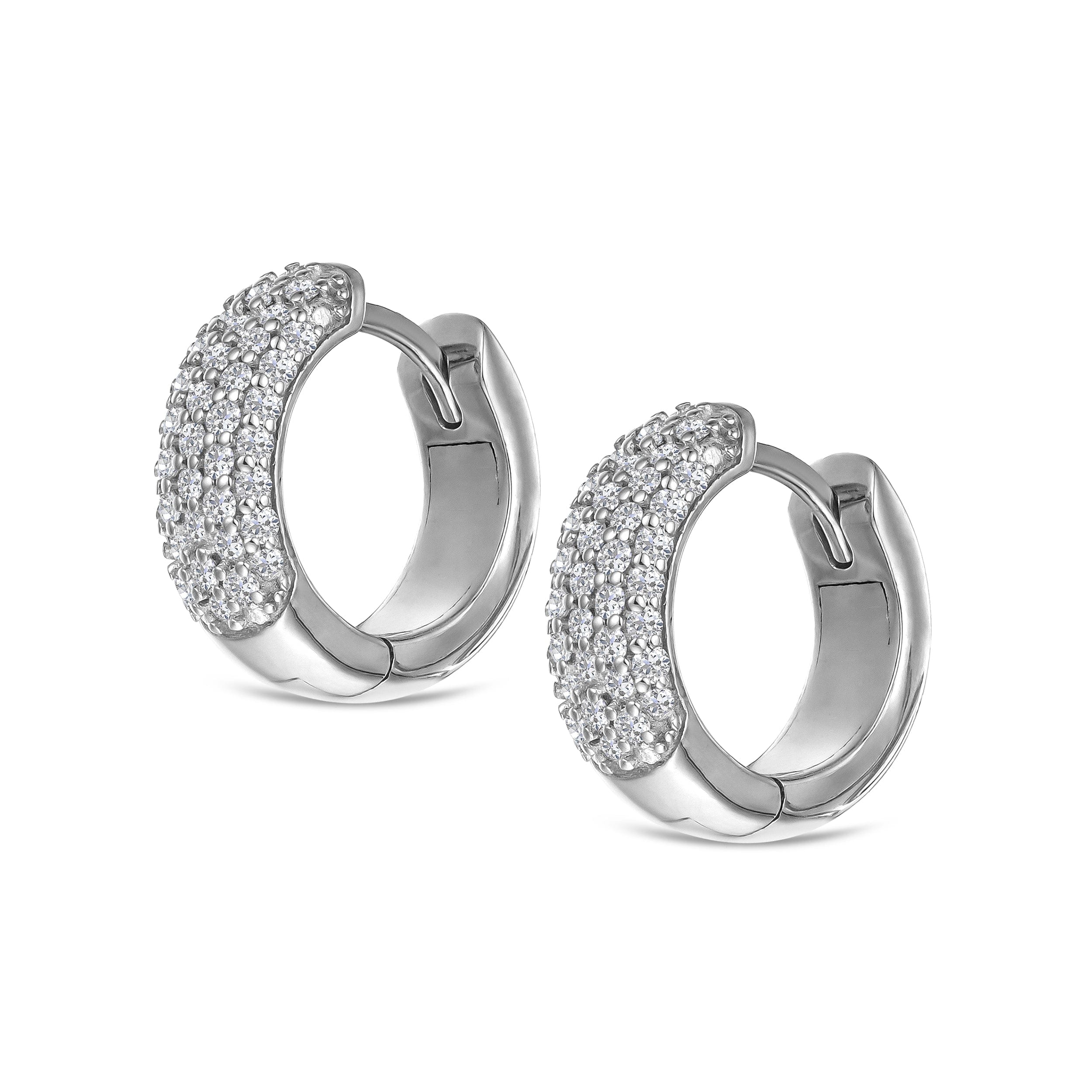 HUGGIES Micro Pave Huggies Lab Diamond Earrings 0.55ct in 925 Silver