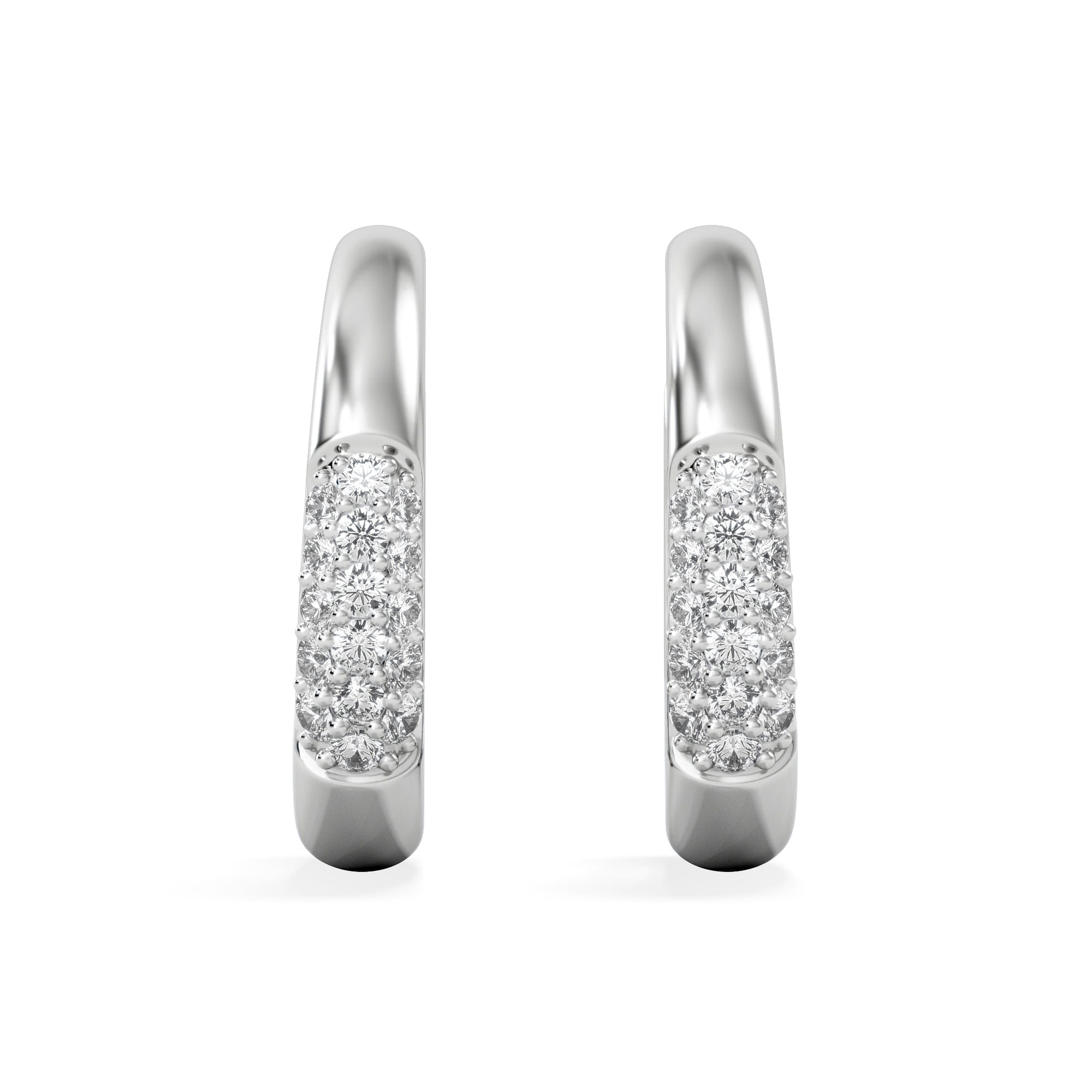 HUGGIES Short Micro Pavé Huggies Lab Diamond Earrings 0.25ct in 925 Silver