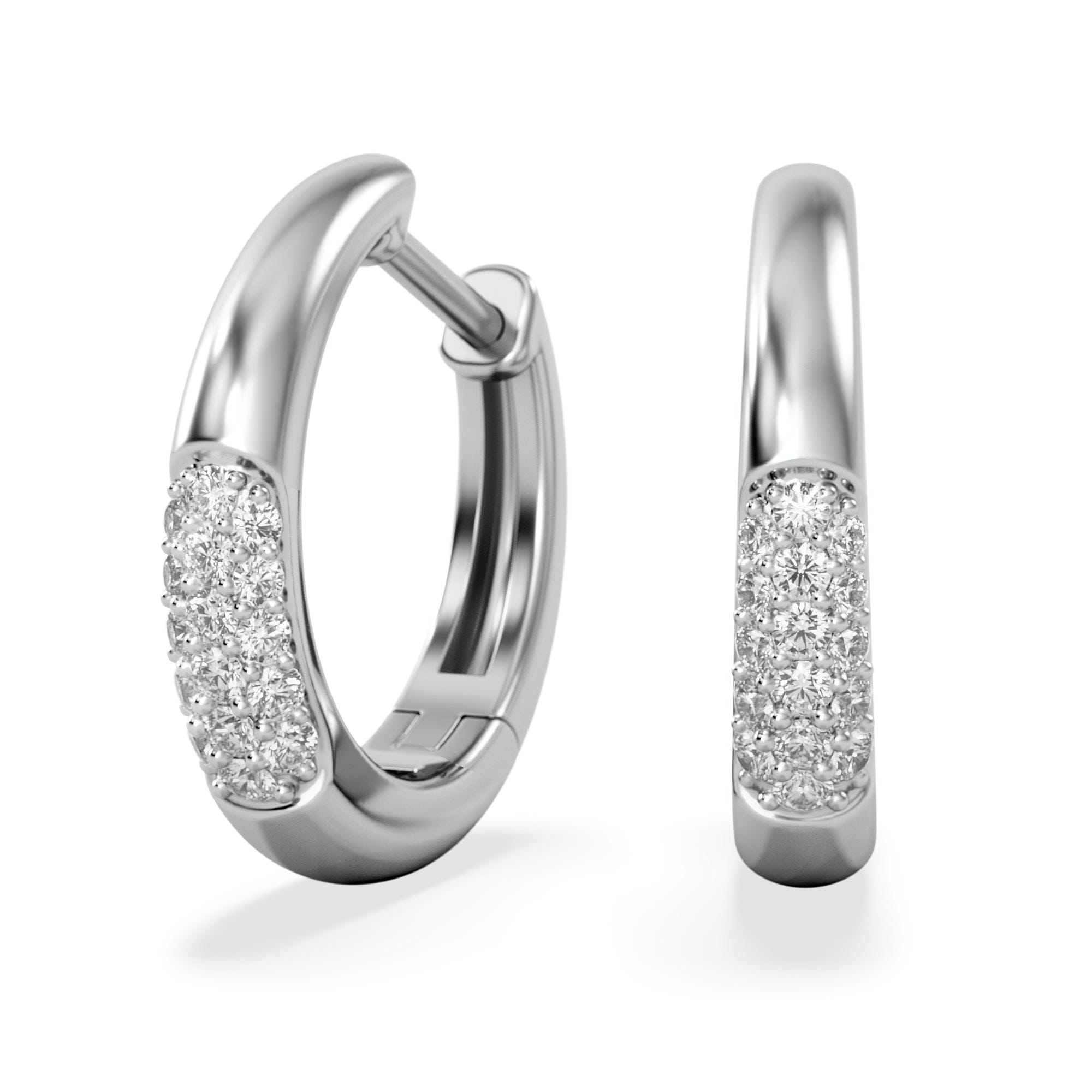 HUGGIES Short Micro Pavé Huggies Lab Diamond Earrings 0.25ct in 925 Silver