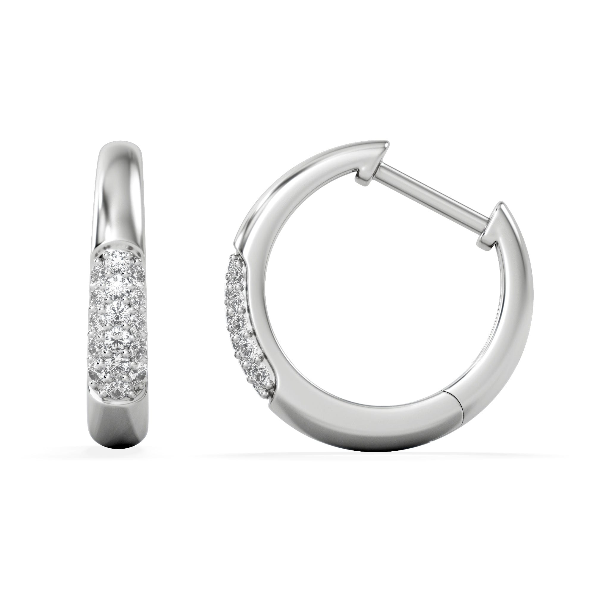 HUGGIES Short Micro Pavé Huggies Lab Diamond Earrings 0.25ct in 925 Silver