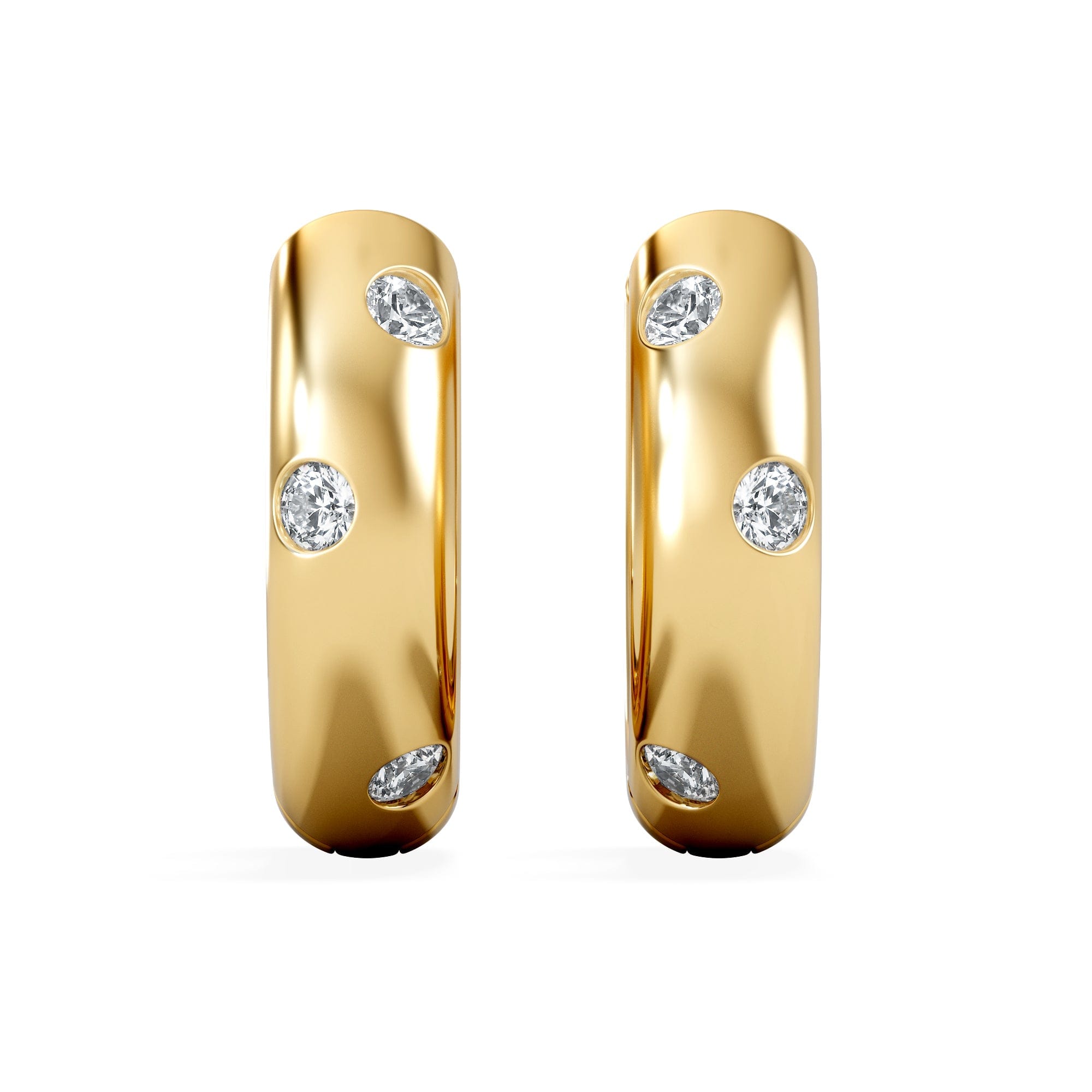 Diamond Seamless Lab Diamond Huggie Earrings 0.08ct in 18K Gold Vermeil