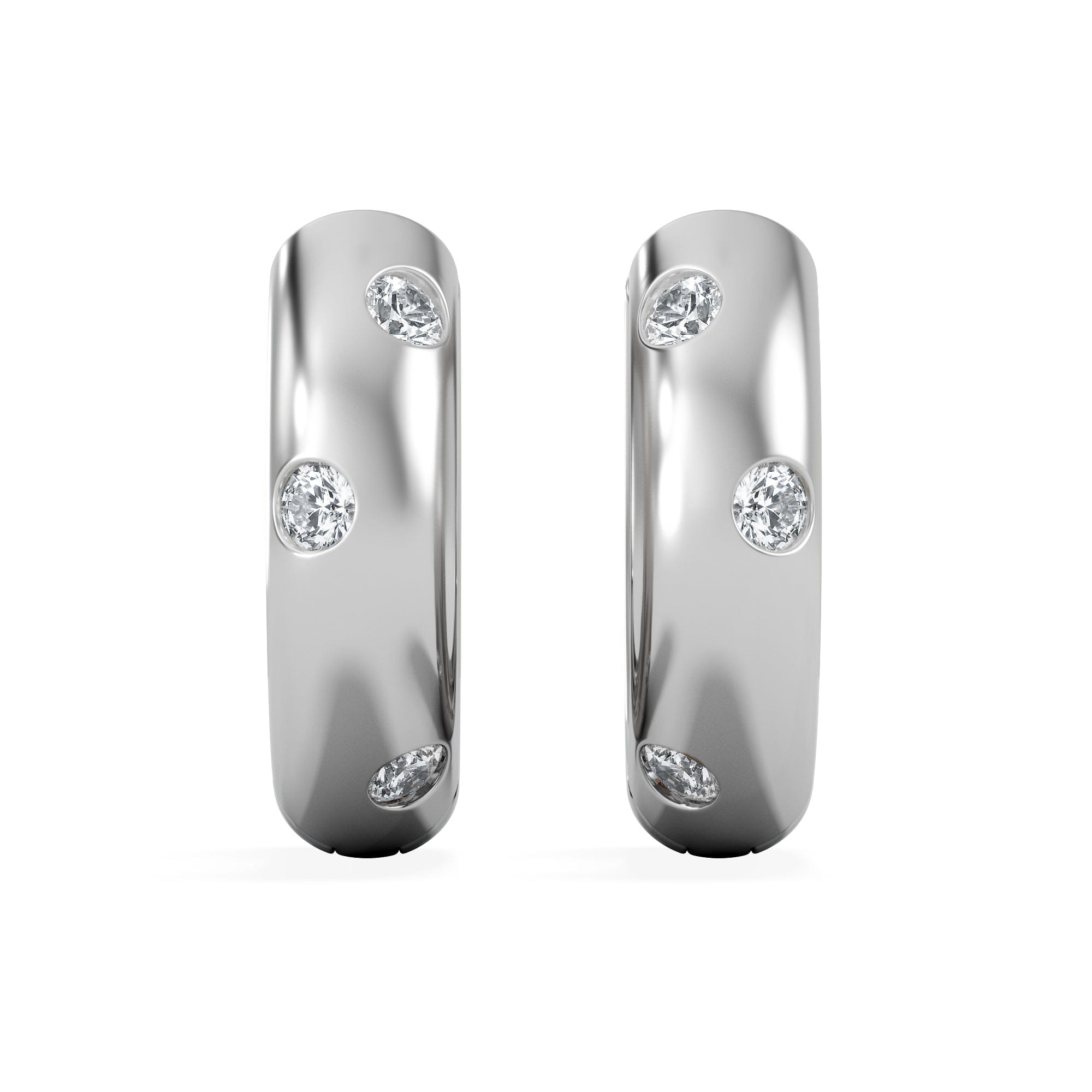 Diamond Seamless Lab Diamond Huggie Earrings 0.08ct in Sterling Silver