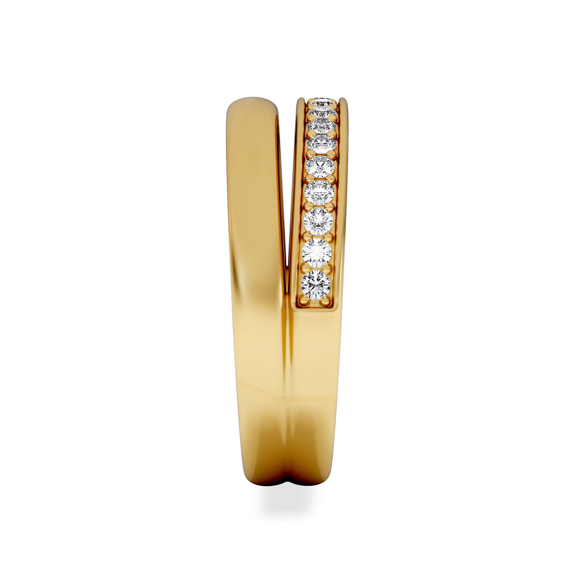 Diamond Duo Curve Stacking Lab Diamond Ring 0.26ct in 9K Gold