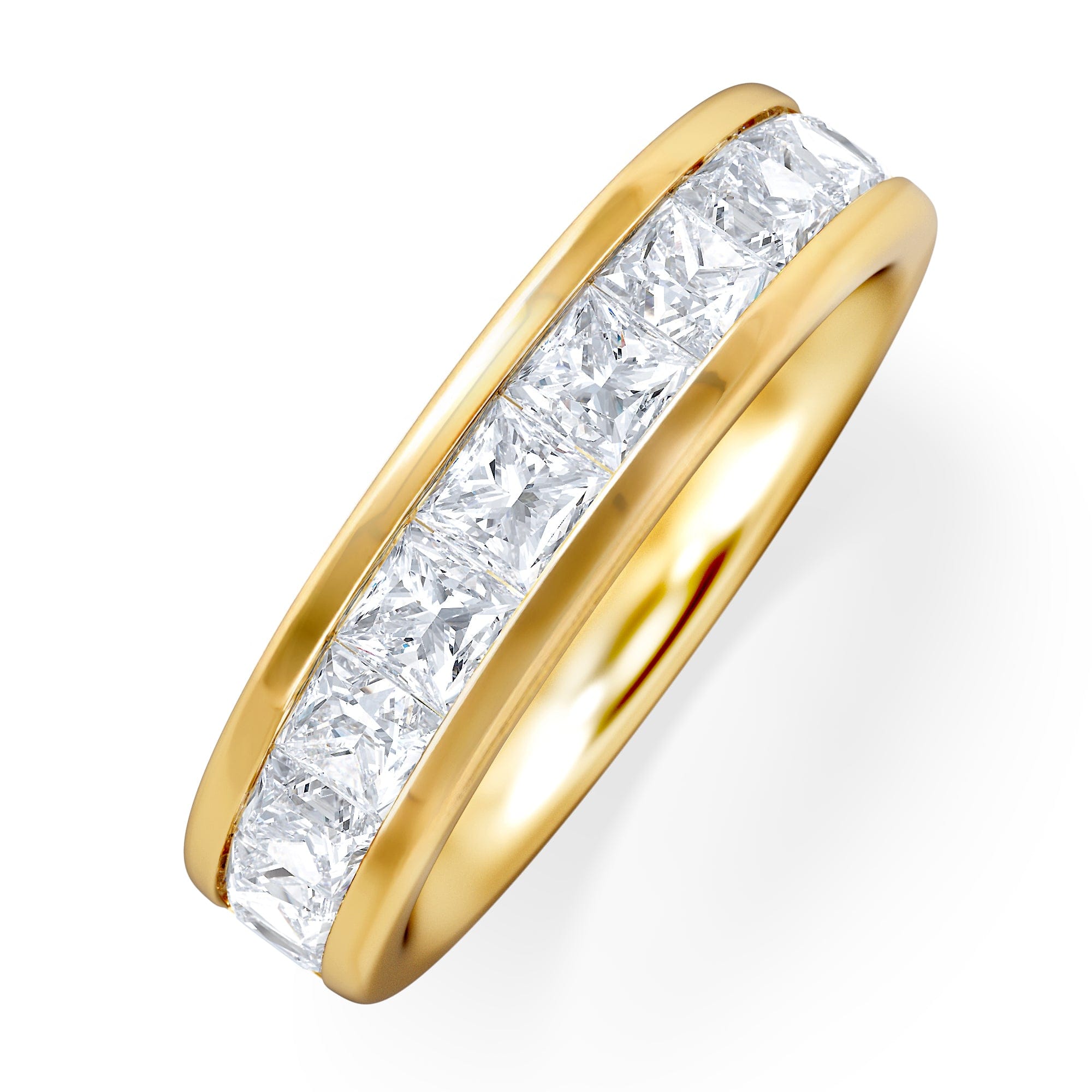 PRINCESS Eterna Lab Diamond Princess Cut Half Eternity Ring 2.00ct F/VS in 9K Gold