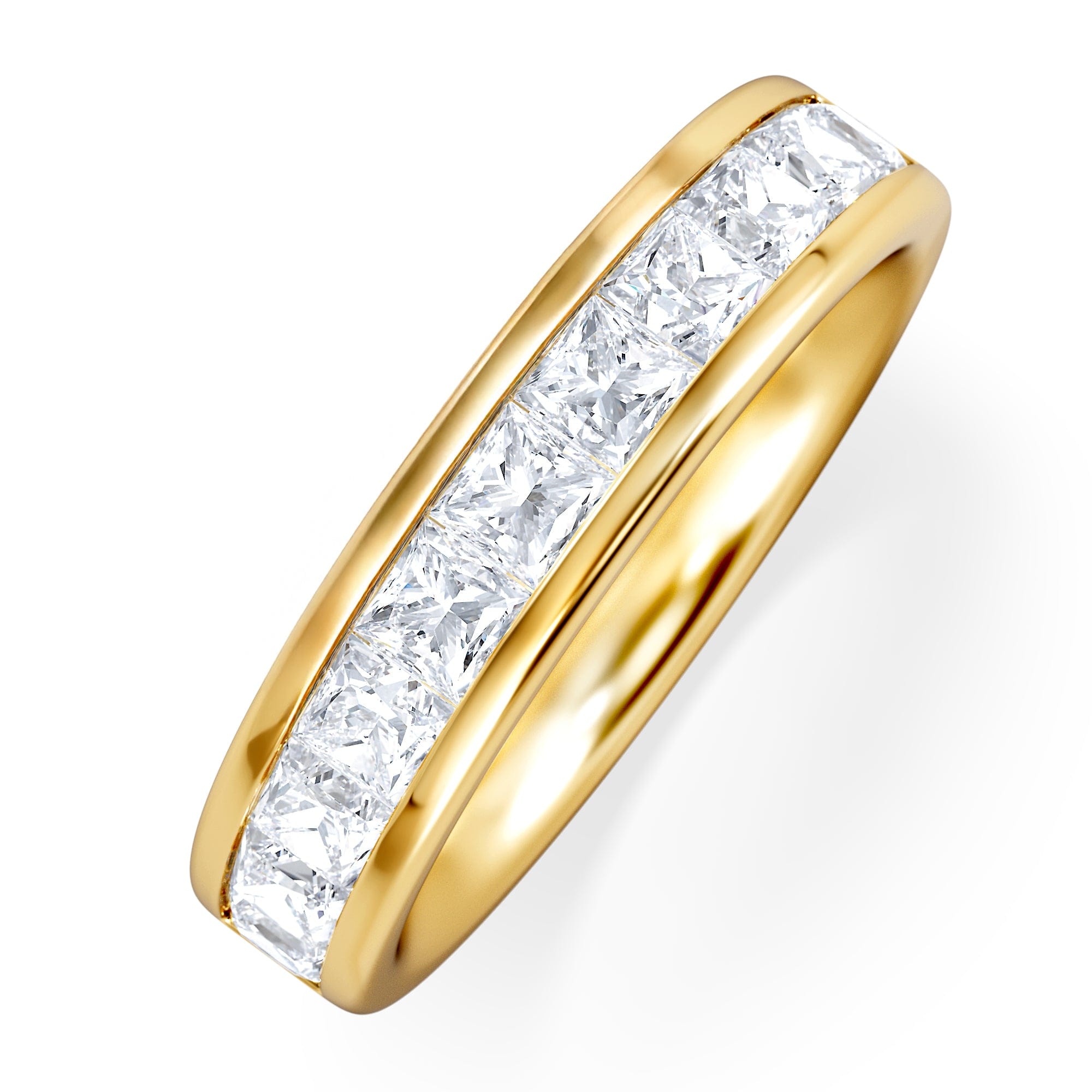PRINCESS Eterna Lab Diamond Princess Cut Half Eternity Ring 1.50ct F/VS in 9K Gold