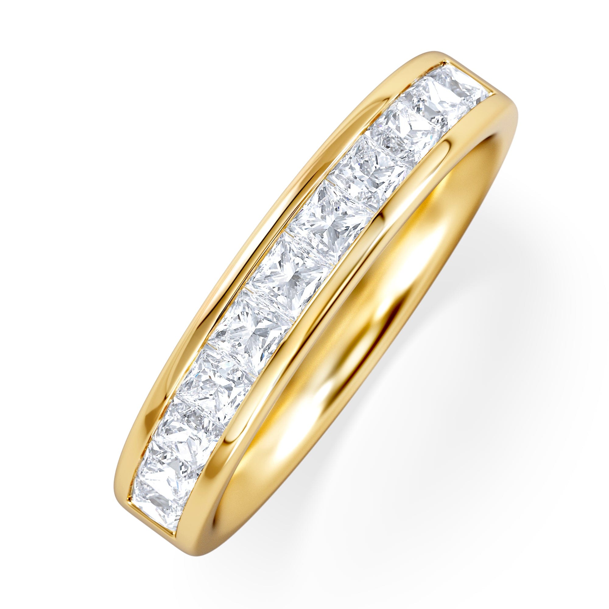 PRINCESS Eterna Lab Diamond Princess Cut Half Eternity Ring 1.00ct F/VS in 9K Gold