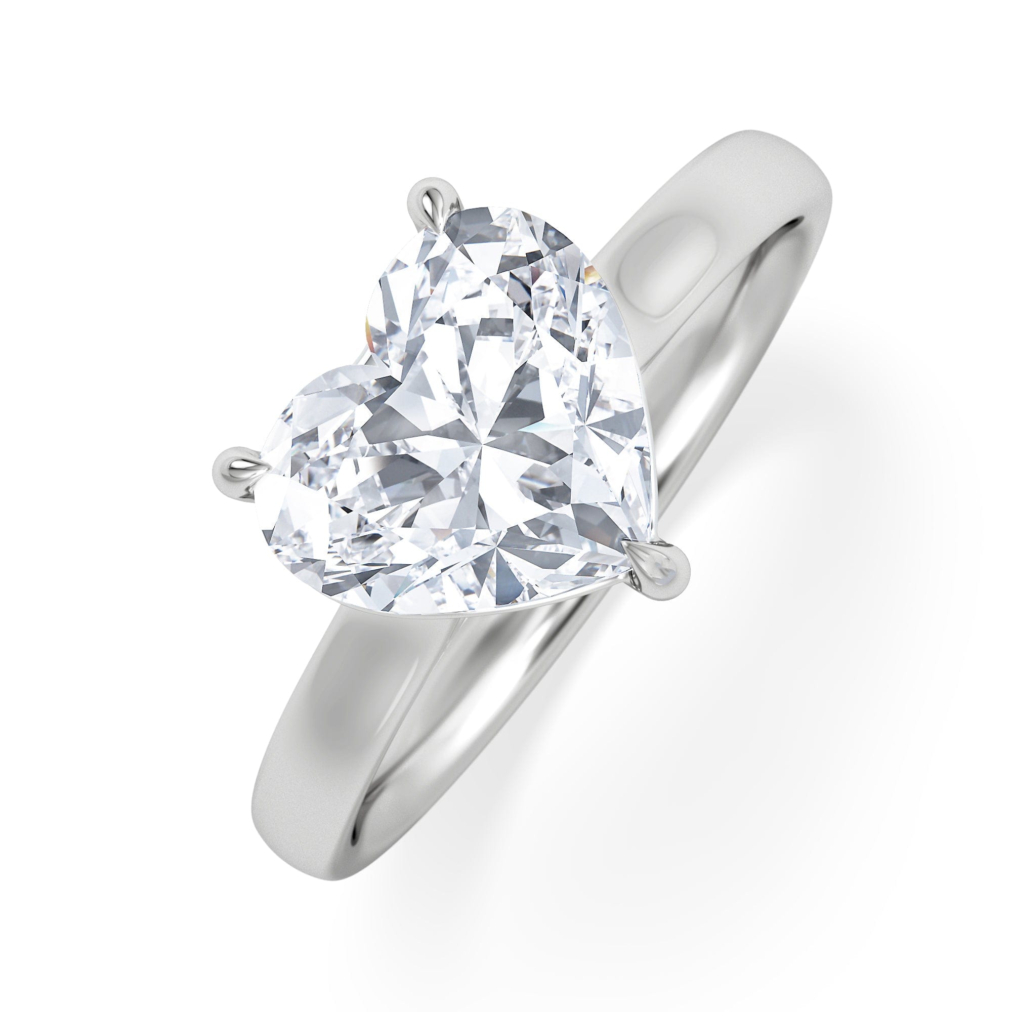 Diamond Amora Heart 2.00ct Lab Diamond Engagement Ring F/VS Set in Platinum