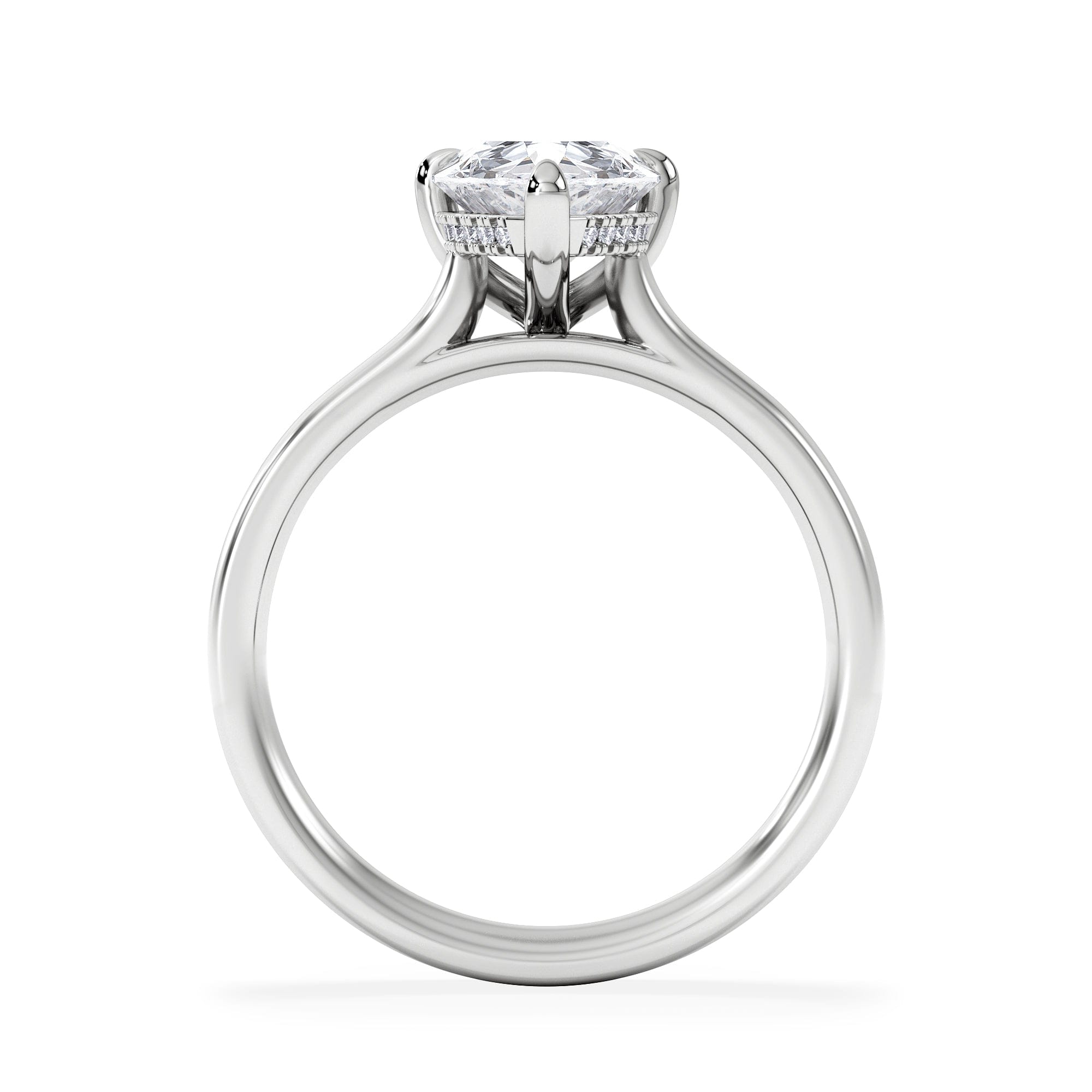 Diamond Amora Pear 2.09ct Hidden Halo Lab Diamond Engagement Ring F/VS Set in Platinum