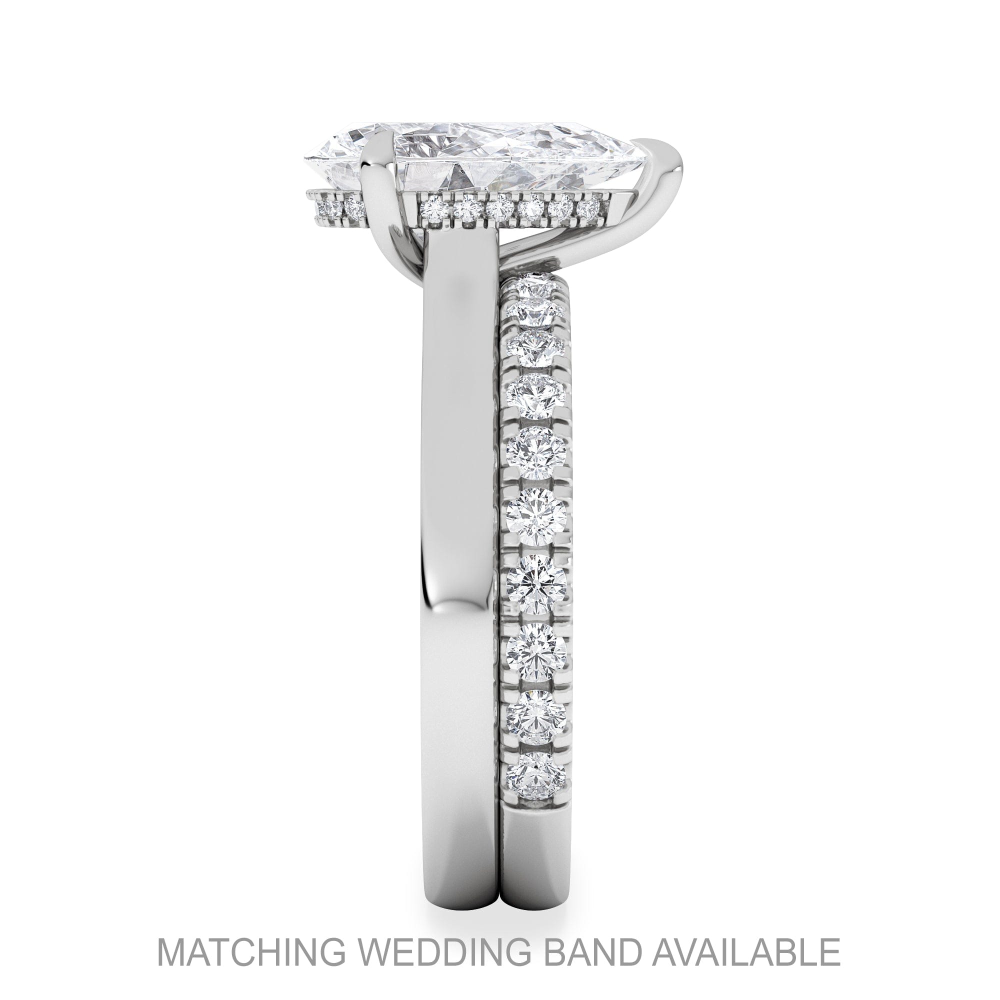 Diamond Amora Pear 2.09ct Hidden Halo Lab Diamond Engagement Ring F/VS Set in Platinum