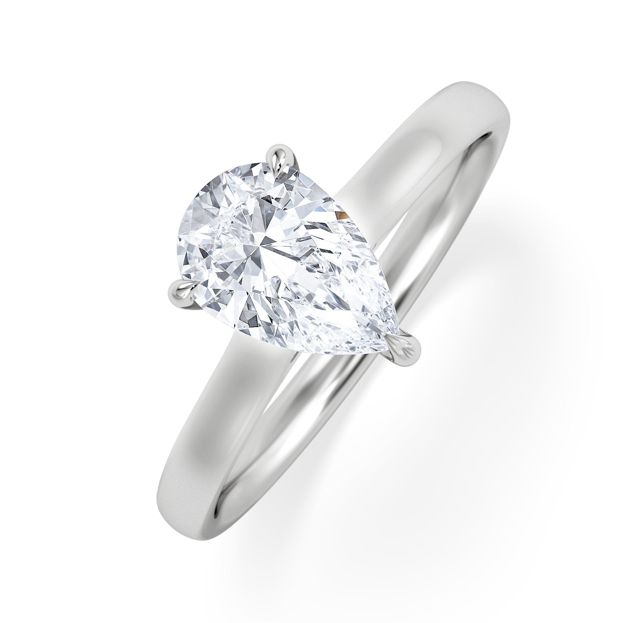 Diamond Amora Pear 1.00ct Lab Diamond Engagement Ring F/VS Set in Platinum