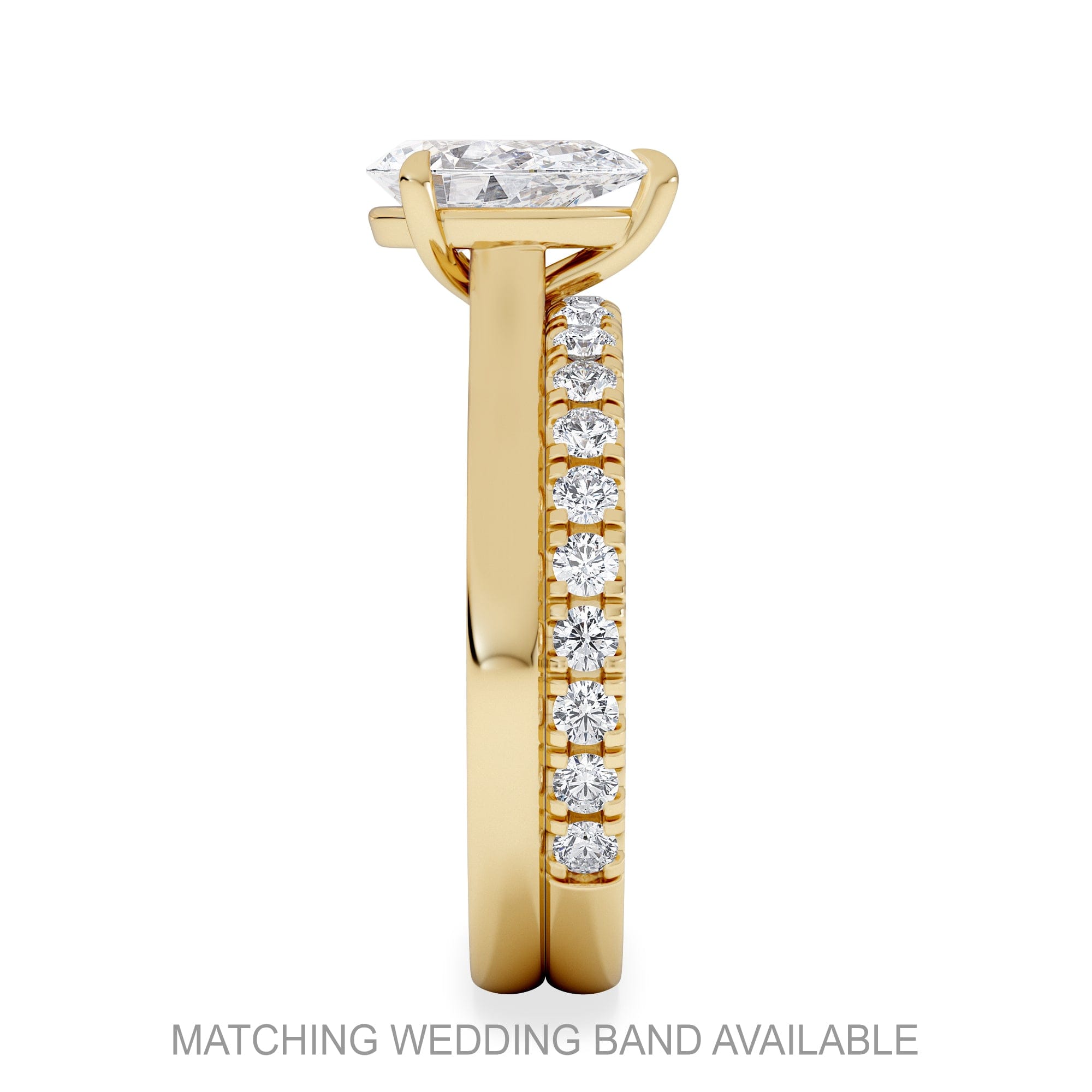 Diamond Amora Pear 1.00ct Lab Diamond Engagement Ring F/VS Set in 18K Gold