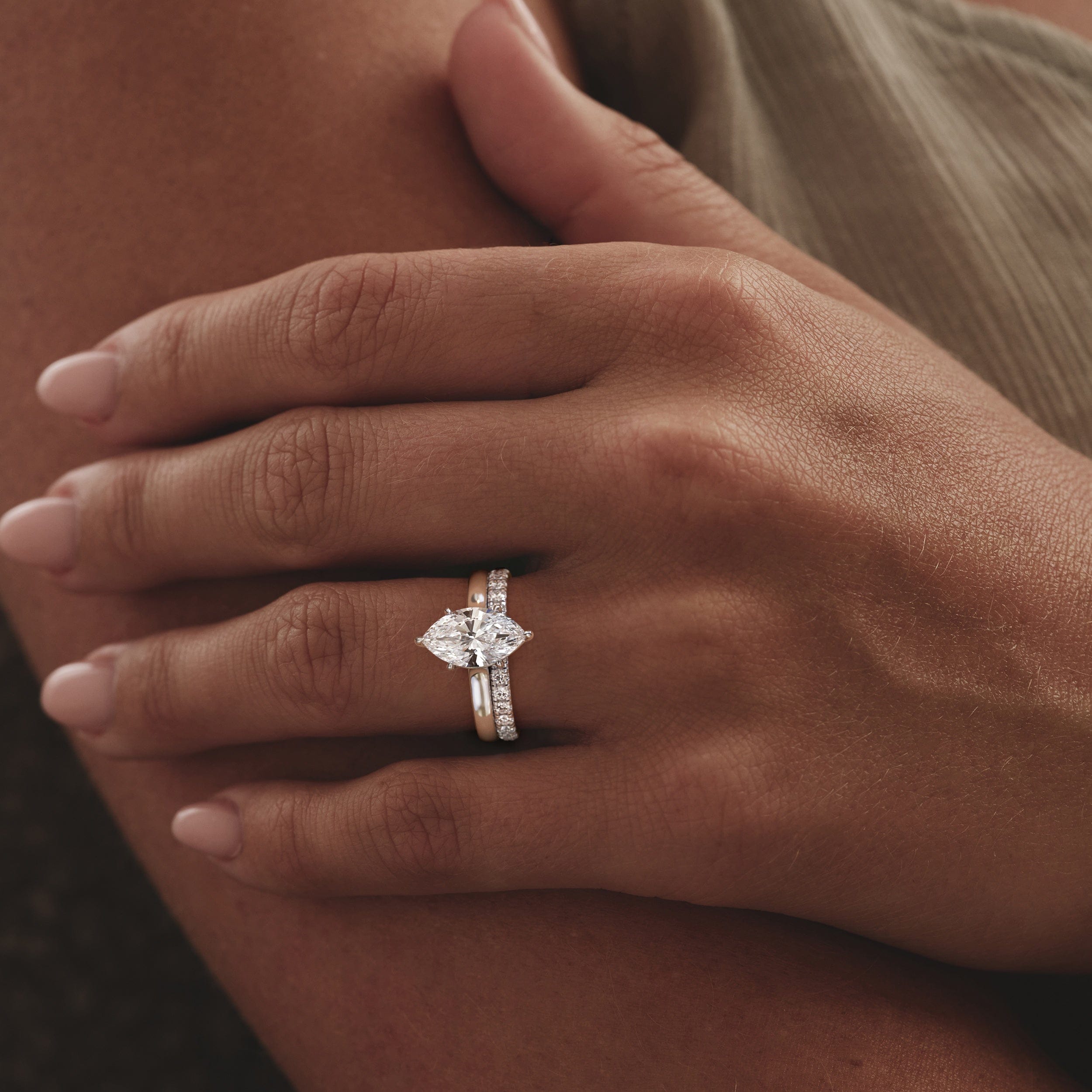 Diamond Amora Marquise 2.00ct Lab Diamond Engagement Ring F/VS Set in Platinum