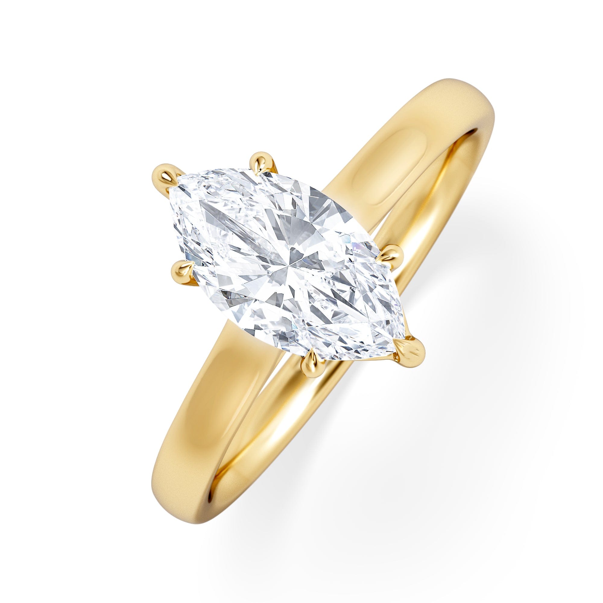 Diamond Amora Marquise 1.00ct Lab Diamond Engagement Ring F/VS Set in 18K Gold
