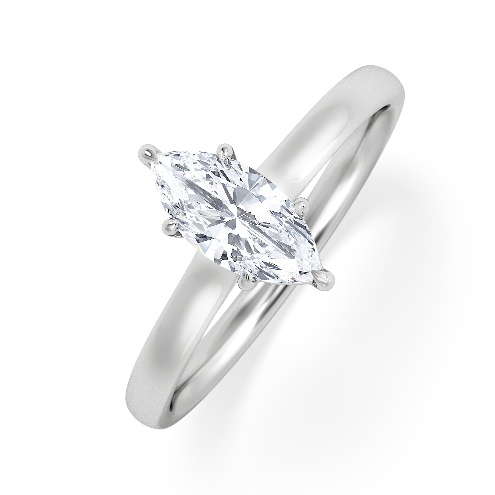 Diamond Amora Marquise 0.50ct Lab Diamond Engagement Ring F/VS Set in Platinum