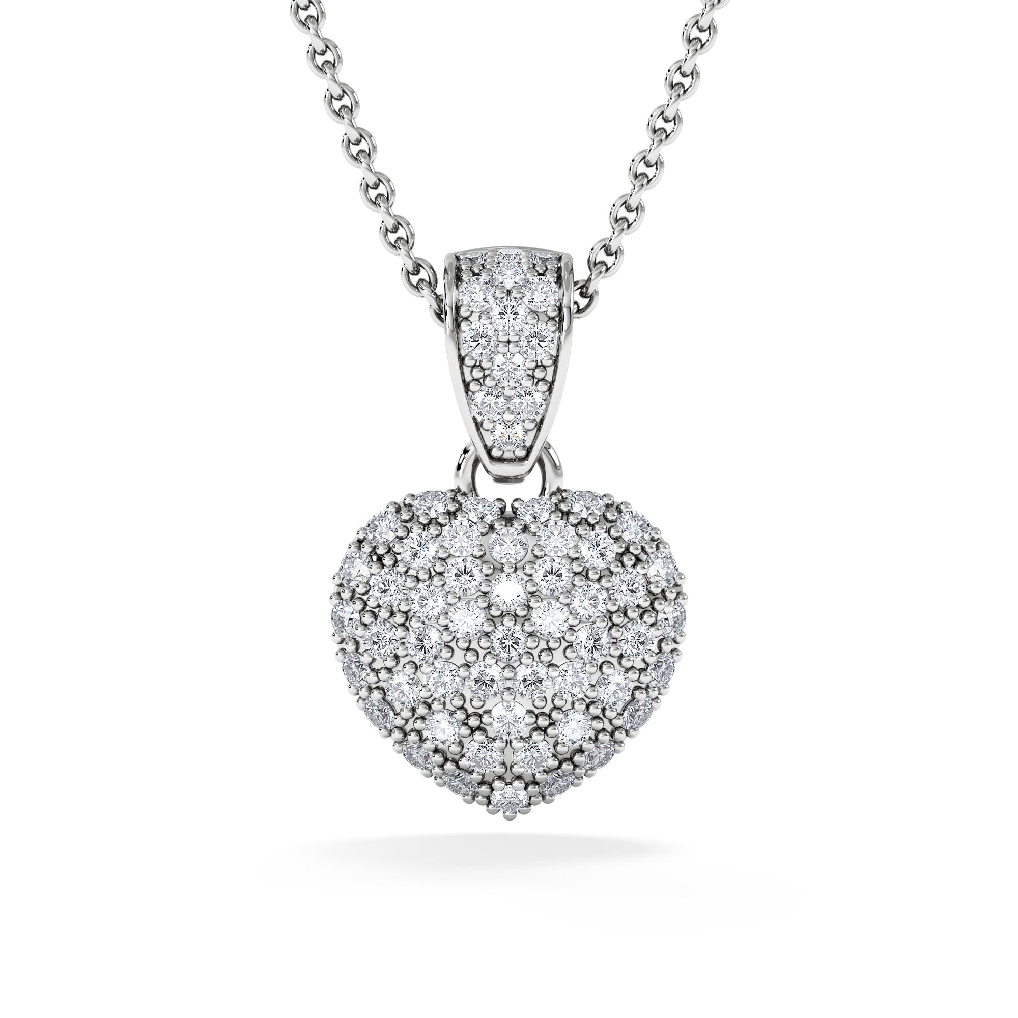 Diamond Heart Lab Diamond Necklace 0.50ct in 925 Silver
