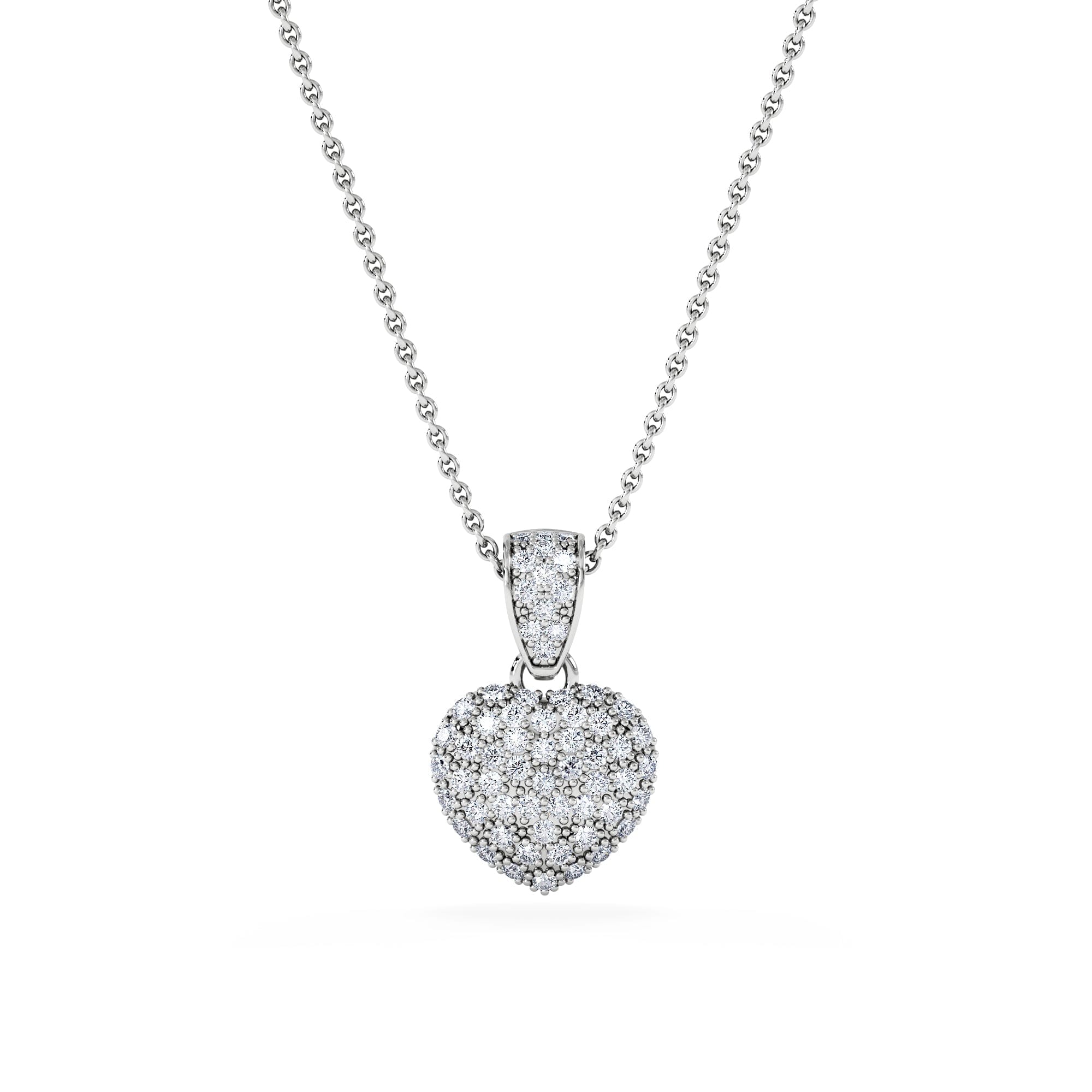 Diamond Heart Lab Diamond Necklace 0.50ct in 925 Silver
