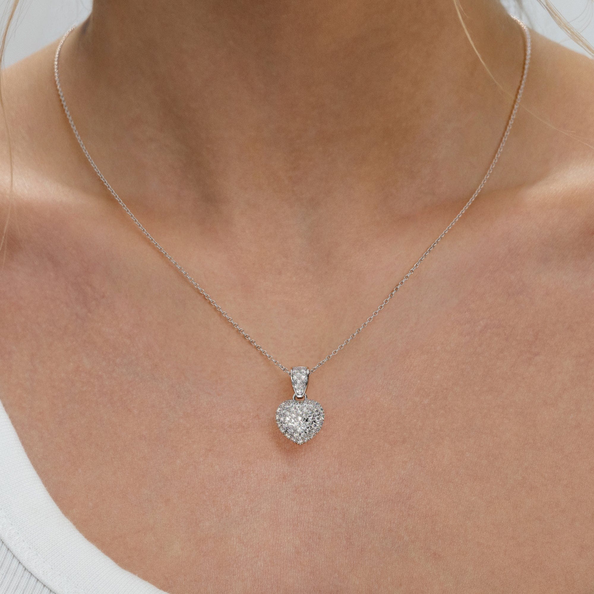 Diamond Heart Lab Diamond Necklace 0.50ct in 925 Silver